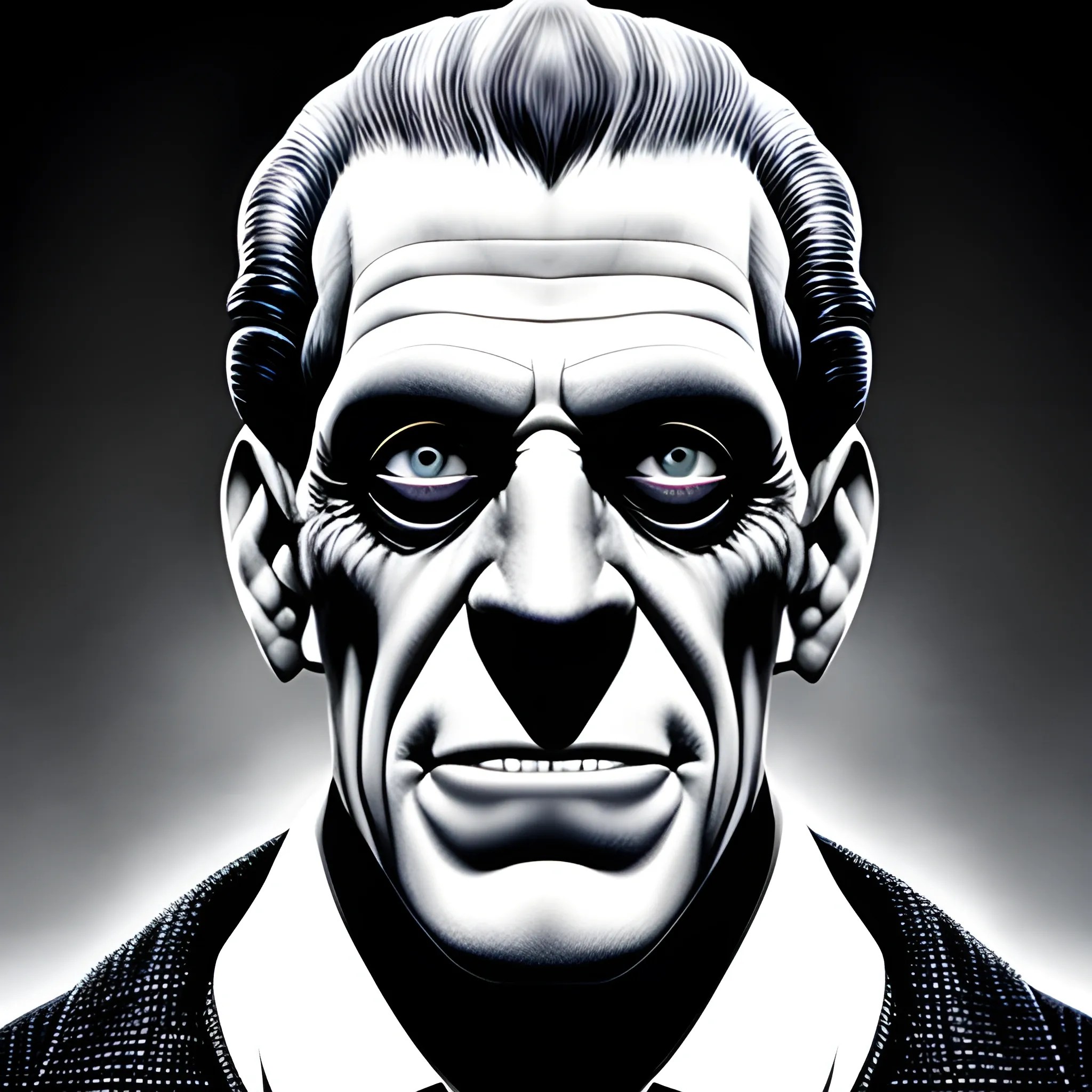 Fred gwynne young as Frankenstein portrait Arthub.ai