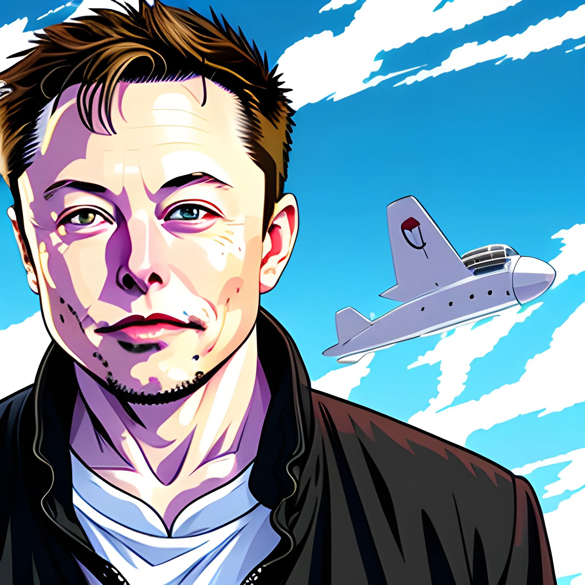 Elon Musk In An Anime Art Style