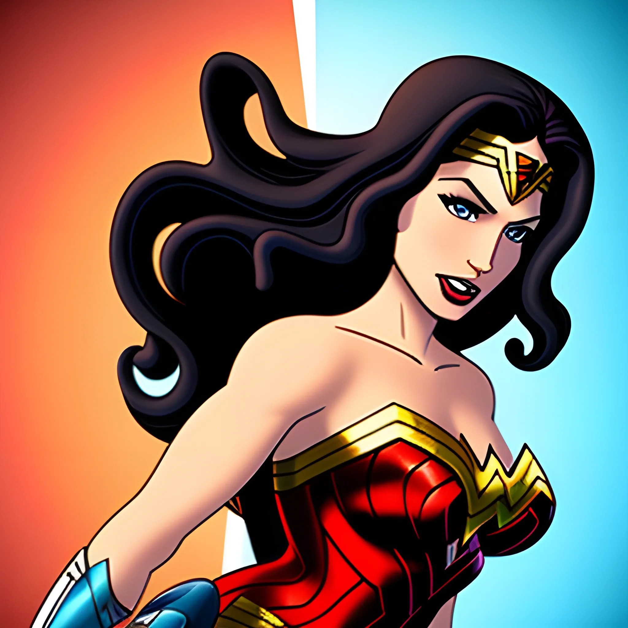 Wonder Woman, 3D, Cartoon, Sexy - Arthub.ai