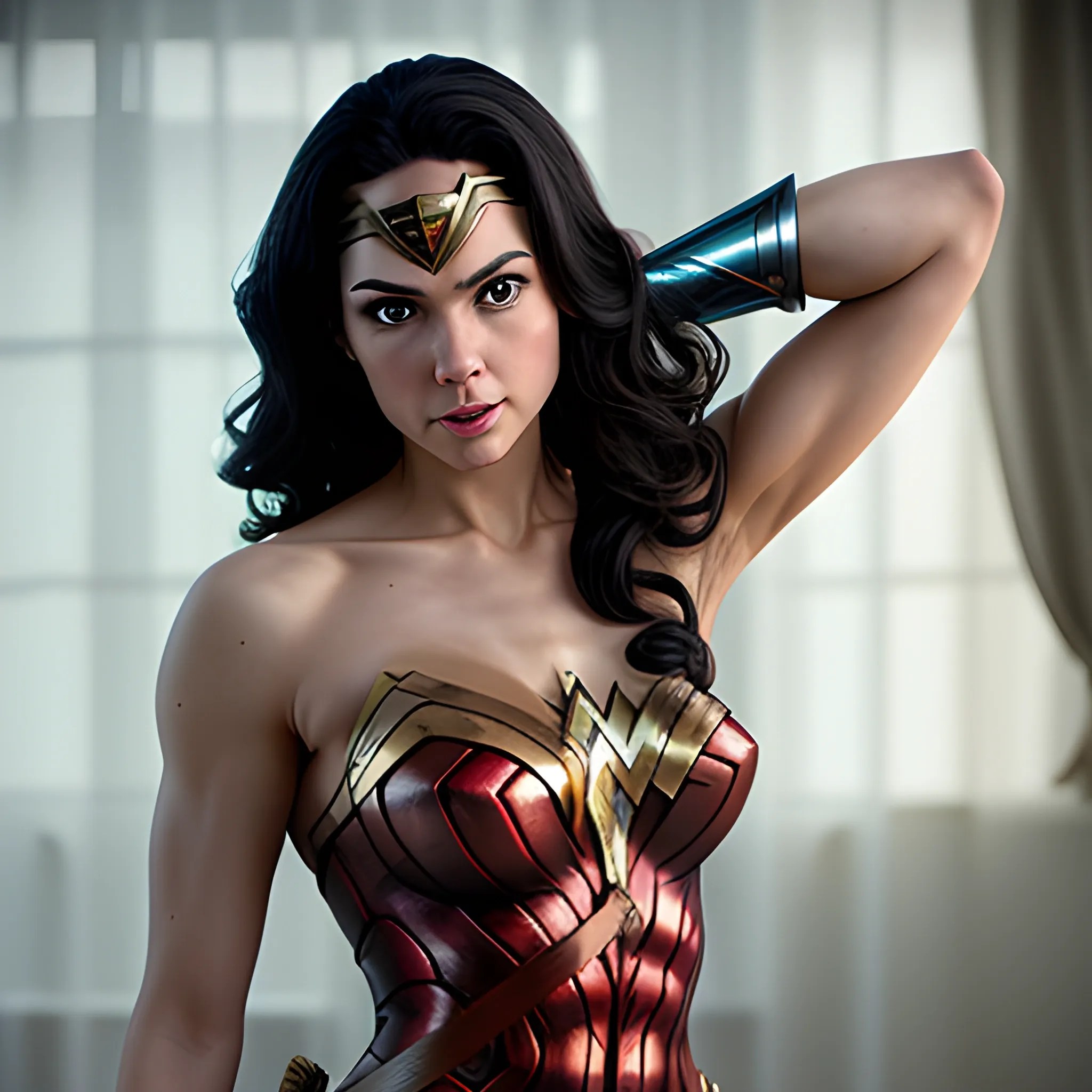 Photo of beautiful wonder woman, horny, naked, high definition - Arthub.ai