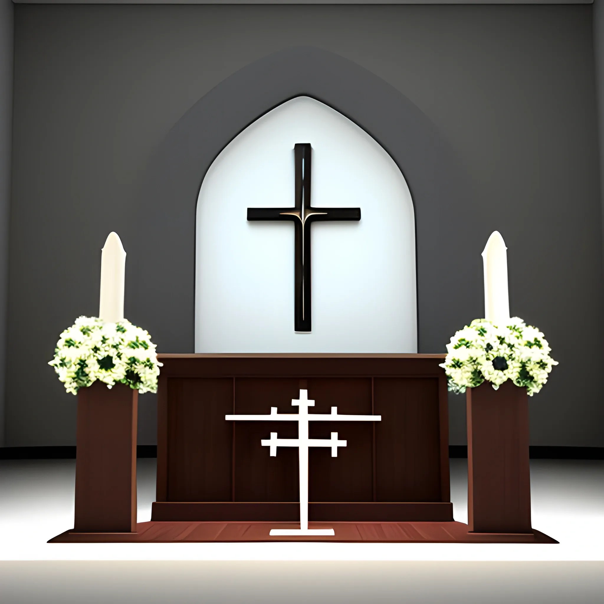 church modern altar design , 3D, Arthub.ai