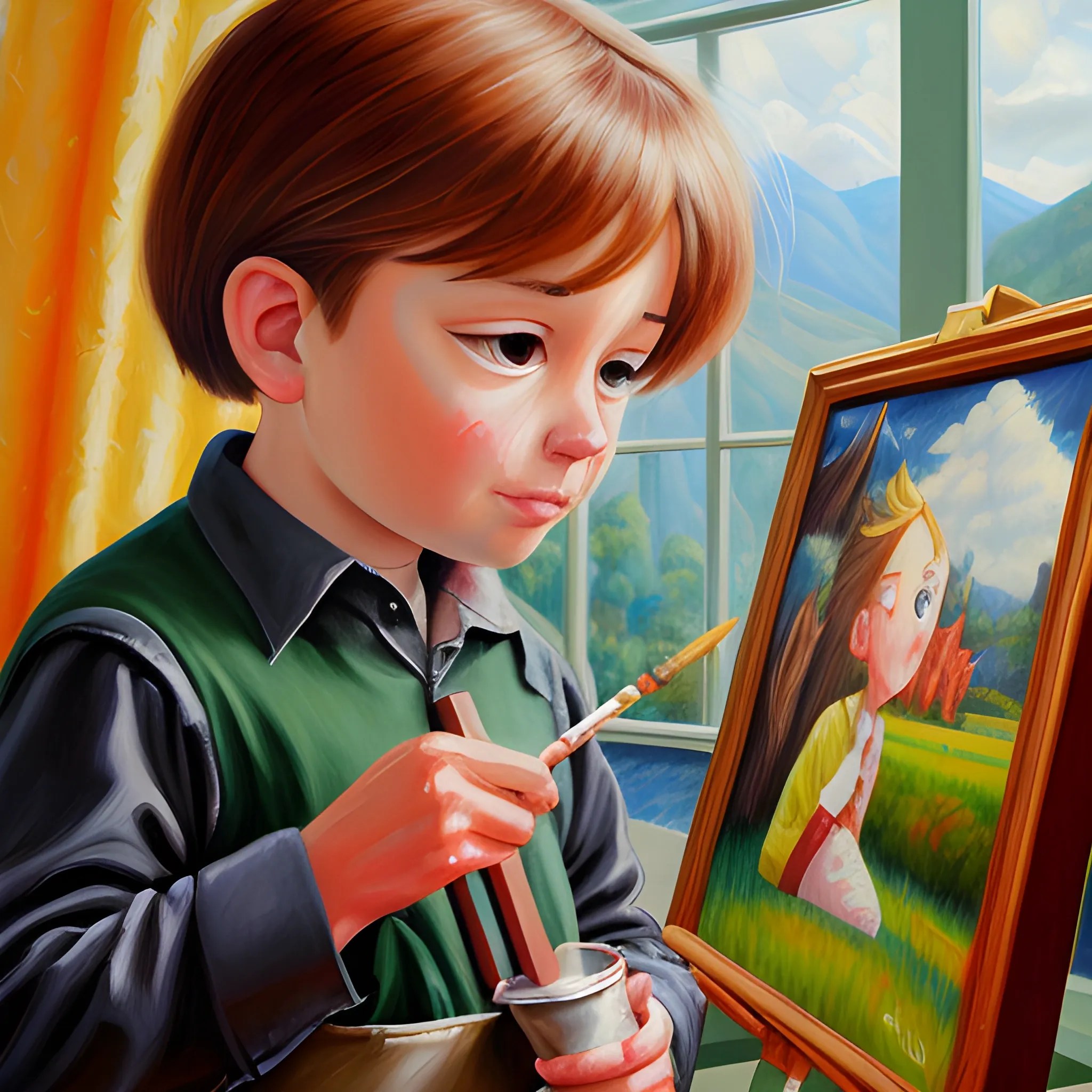 , Cartoon, Oil Painting, Oil Painting Arthub.ai
