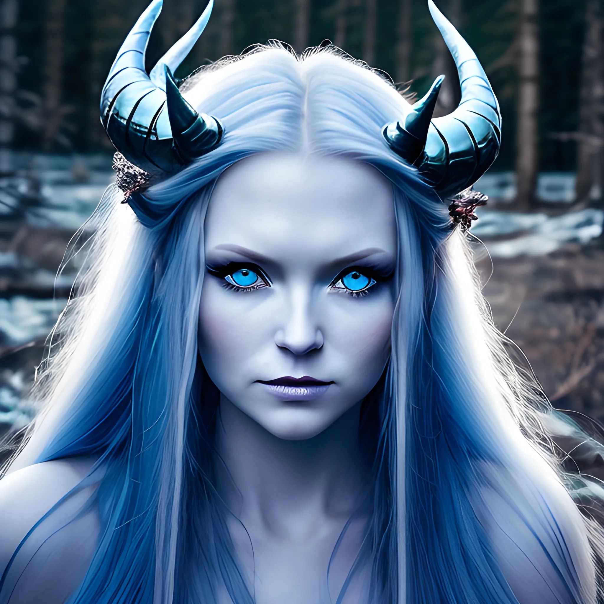 Beautiful woman , Long hair, ice Princess, blue eyes, high defi... - Arthub.ai