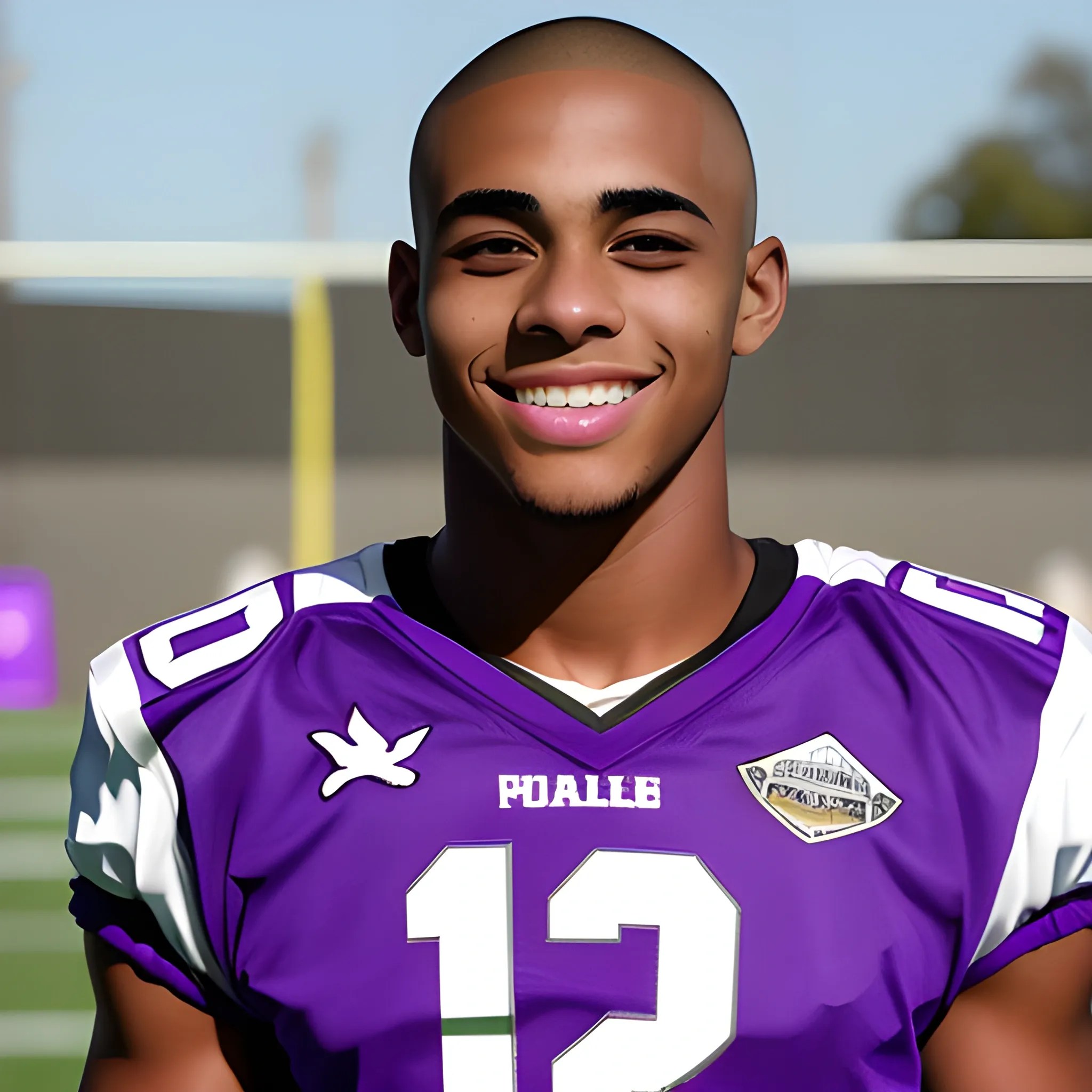 male, 21yearold African American, buzz cut, no beard, bright e