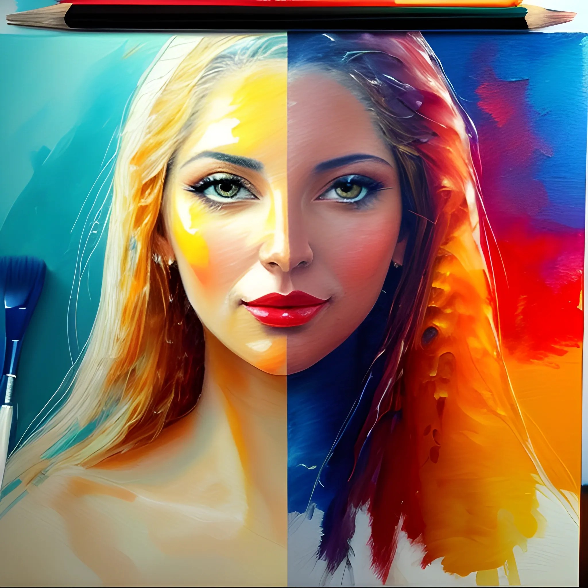 A painter is paint a picture of a beautiful lady he saw in his