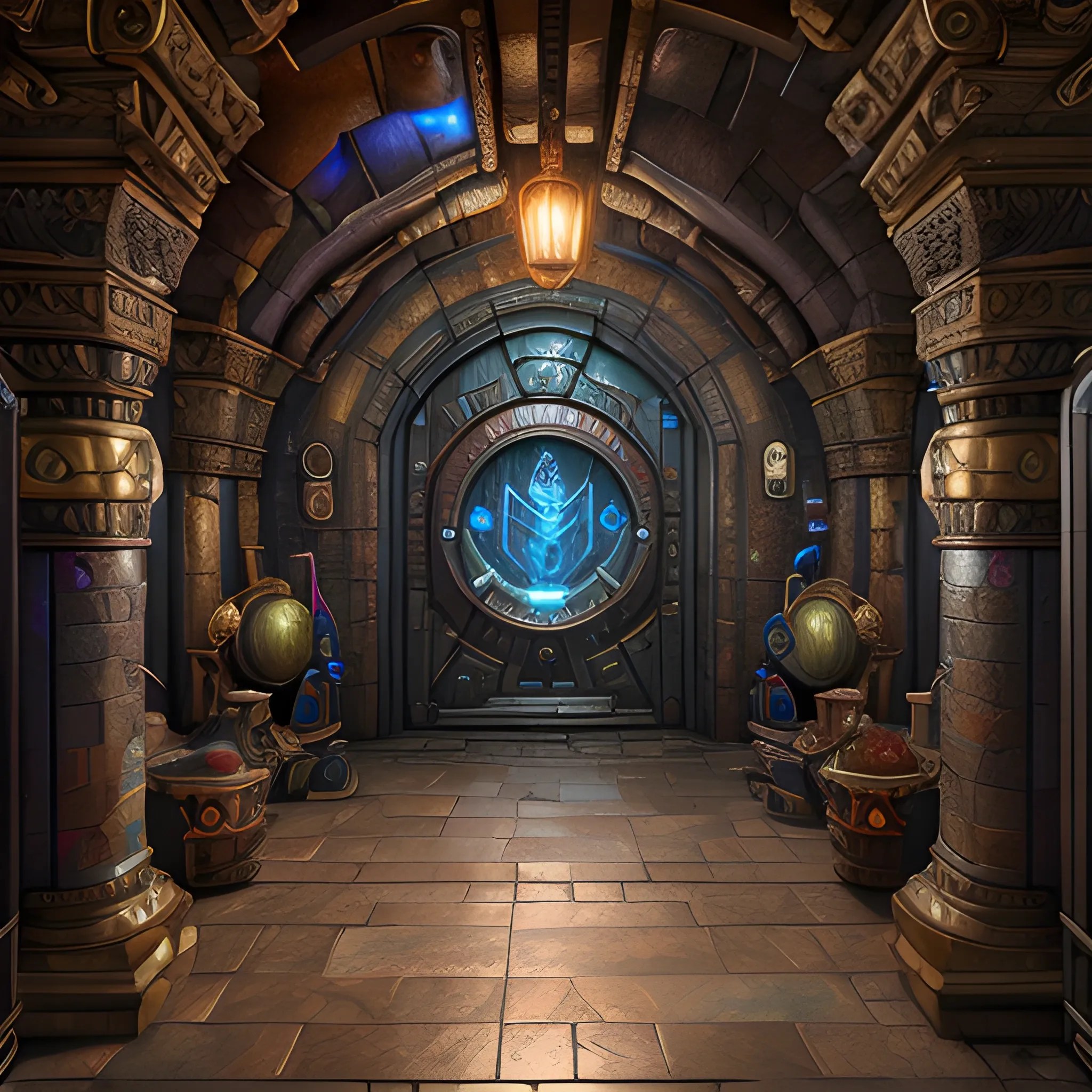 dnd bank vault dood, high fantasy, indoor view, high resolution