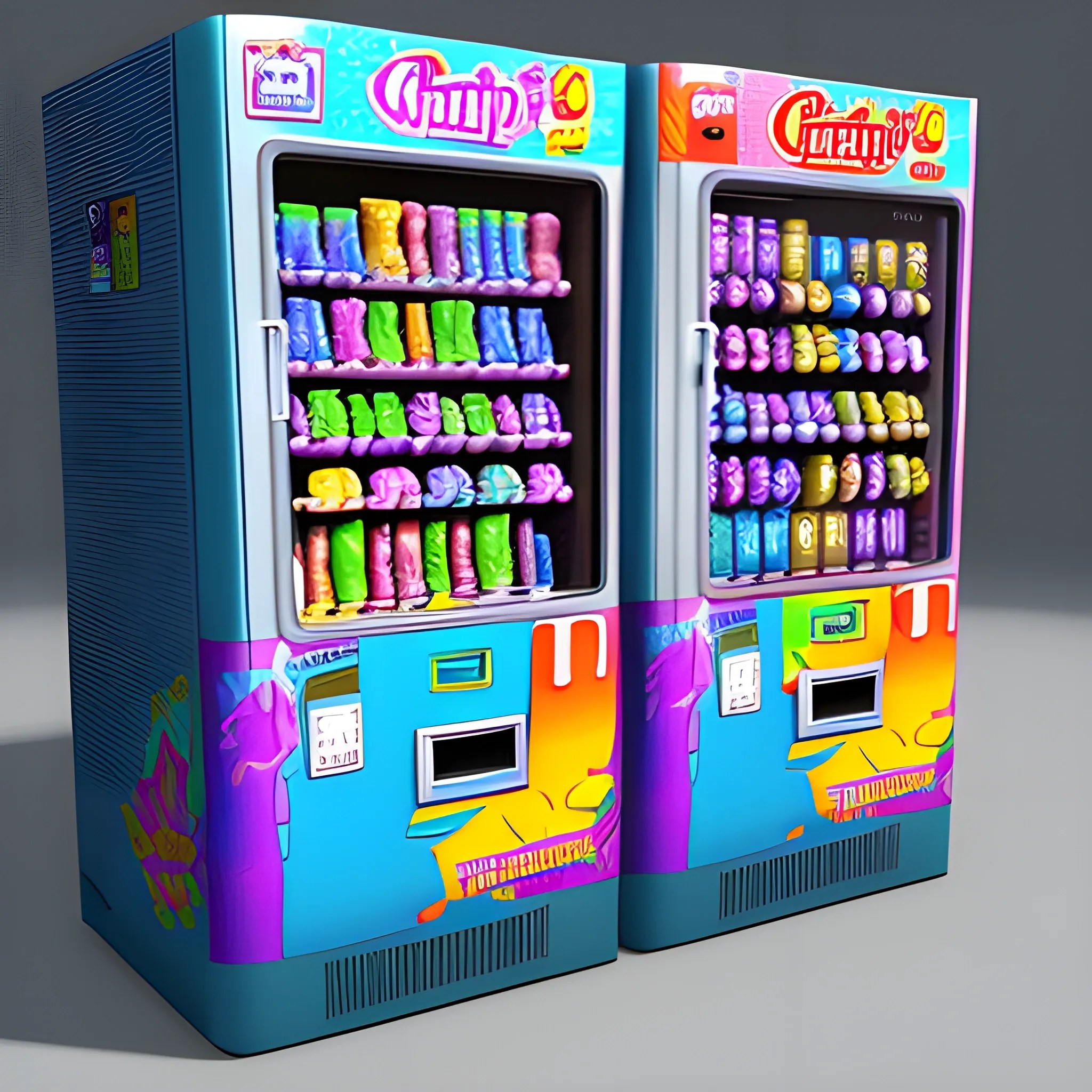 vending machines, Trippy, Cartoon, 3D Arthub.ai