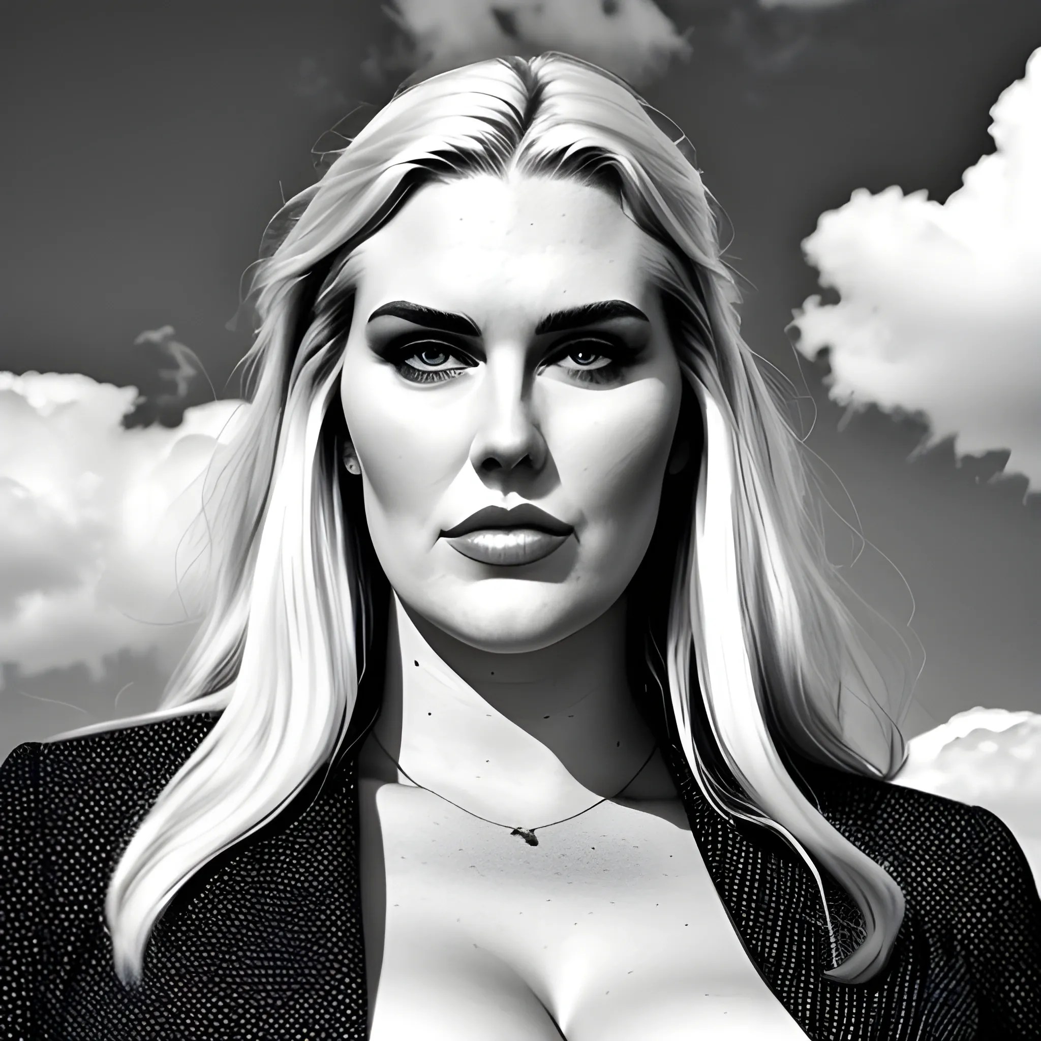 huge very tall plus size blonde young girl with very small head