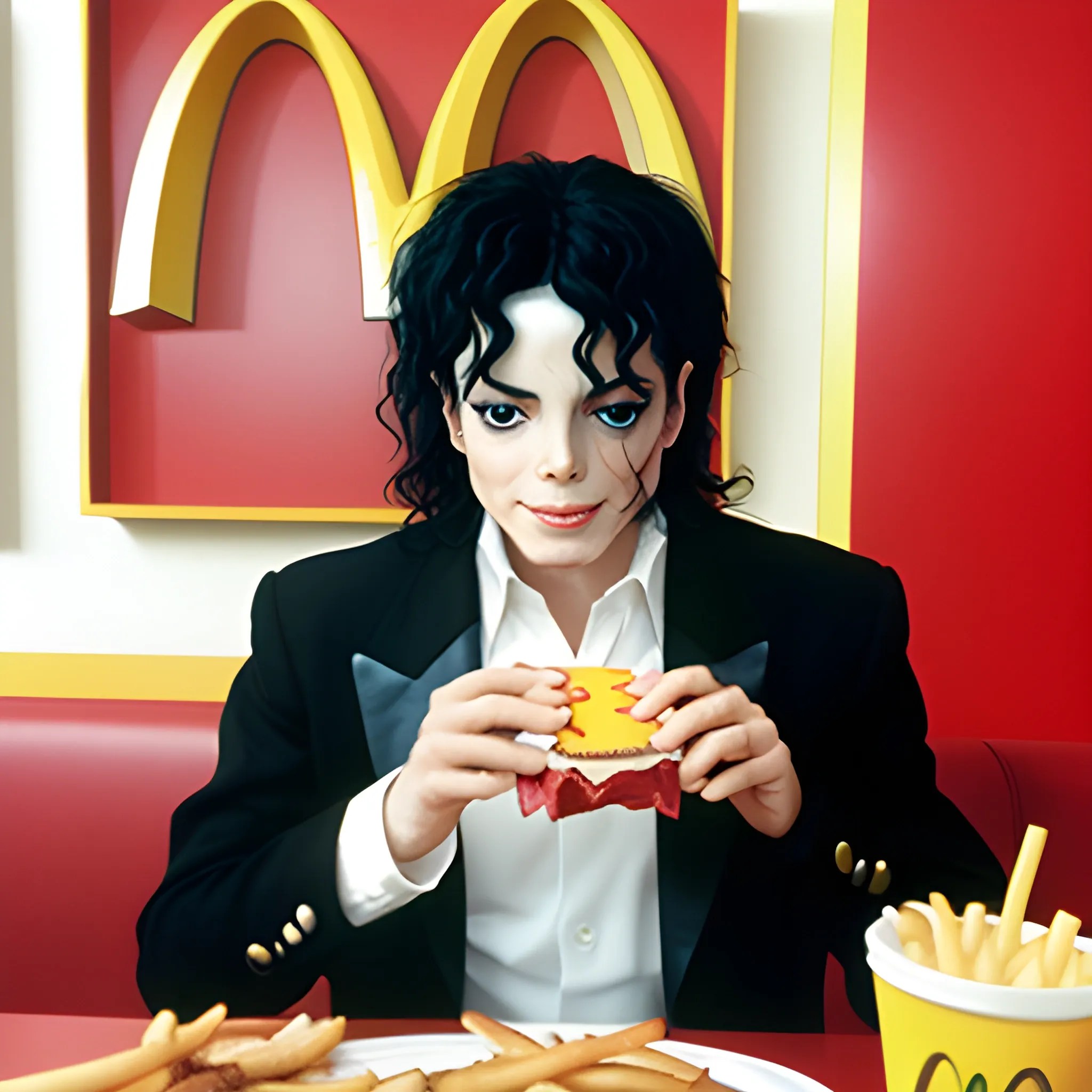 Michael Jackson eating McDonald's Arthub.ai