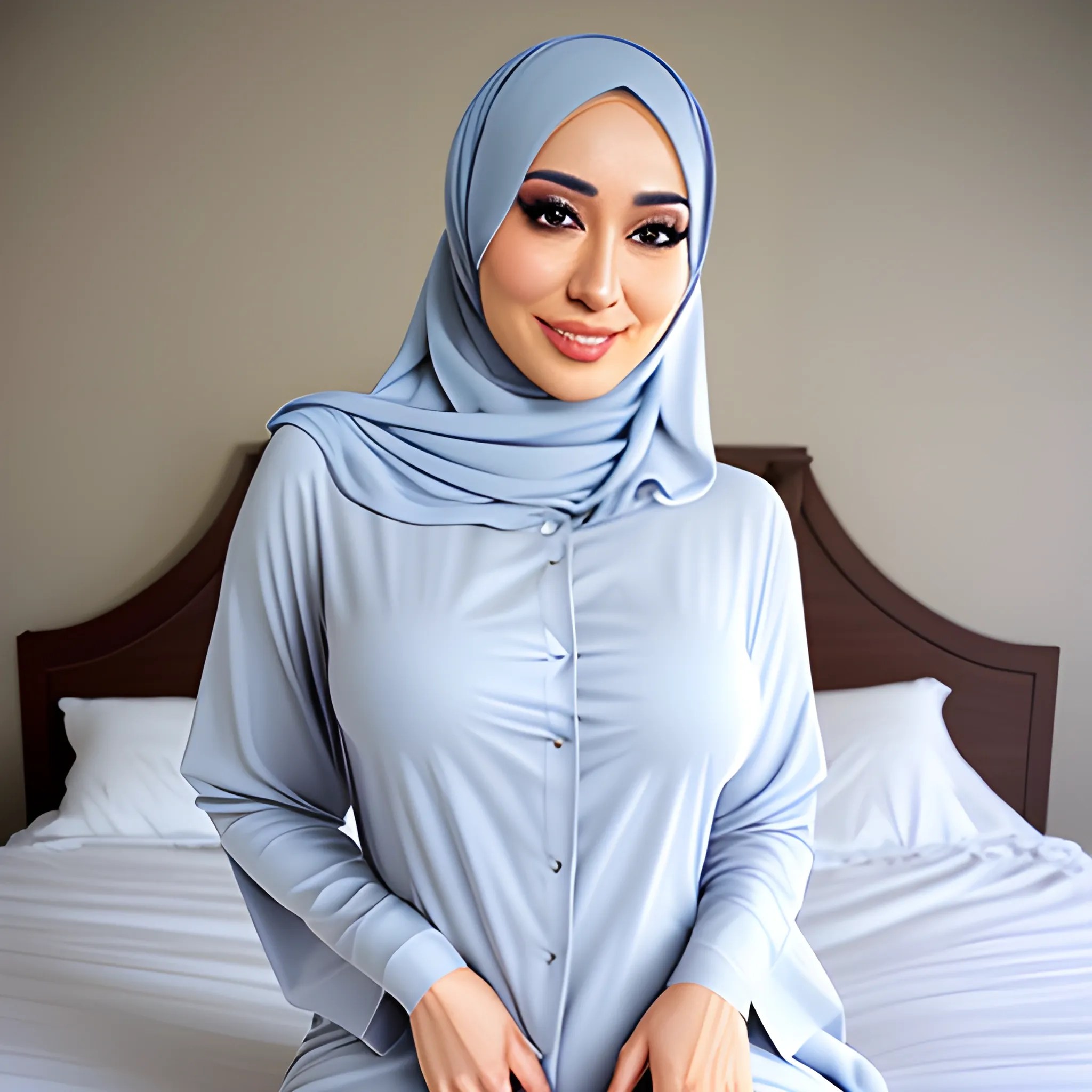 Hijab girl in bed Arthub.ai