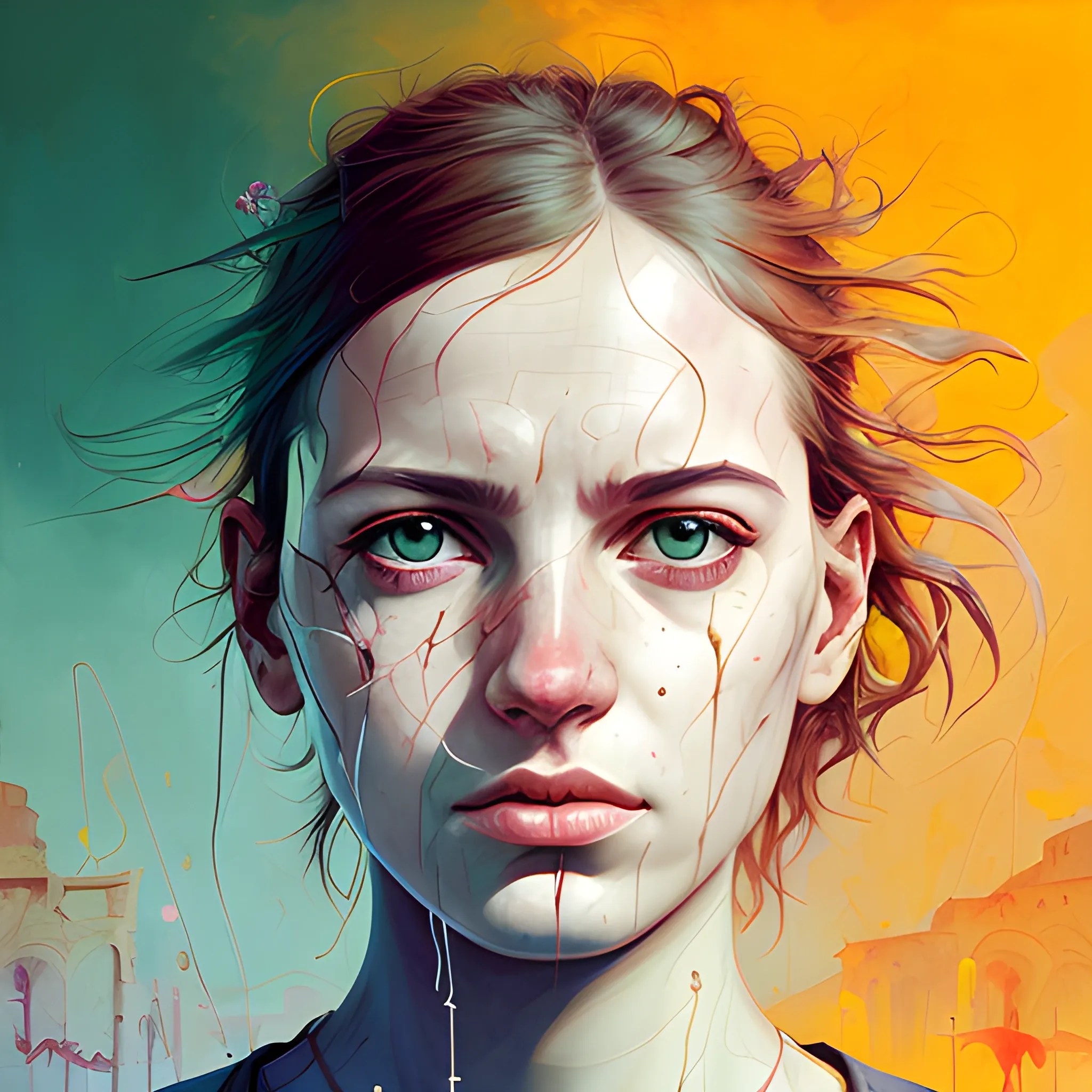 Pink Floyd live at Pompeii, cyberpunk, wideeyed, Filip Hodas, a