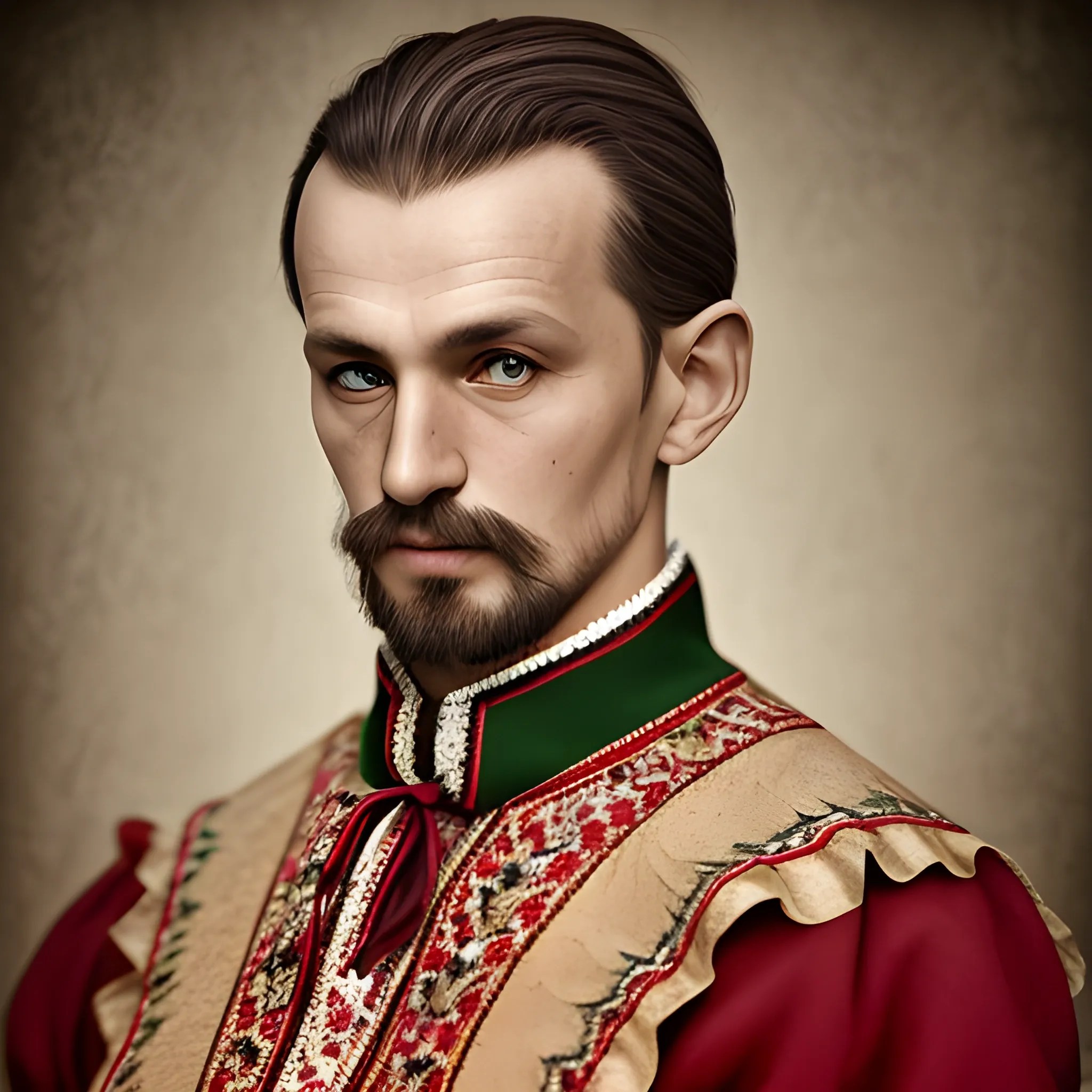Hungarian man wearing national Hungarian clothing, realistic pho