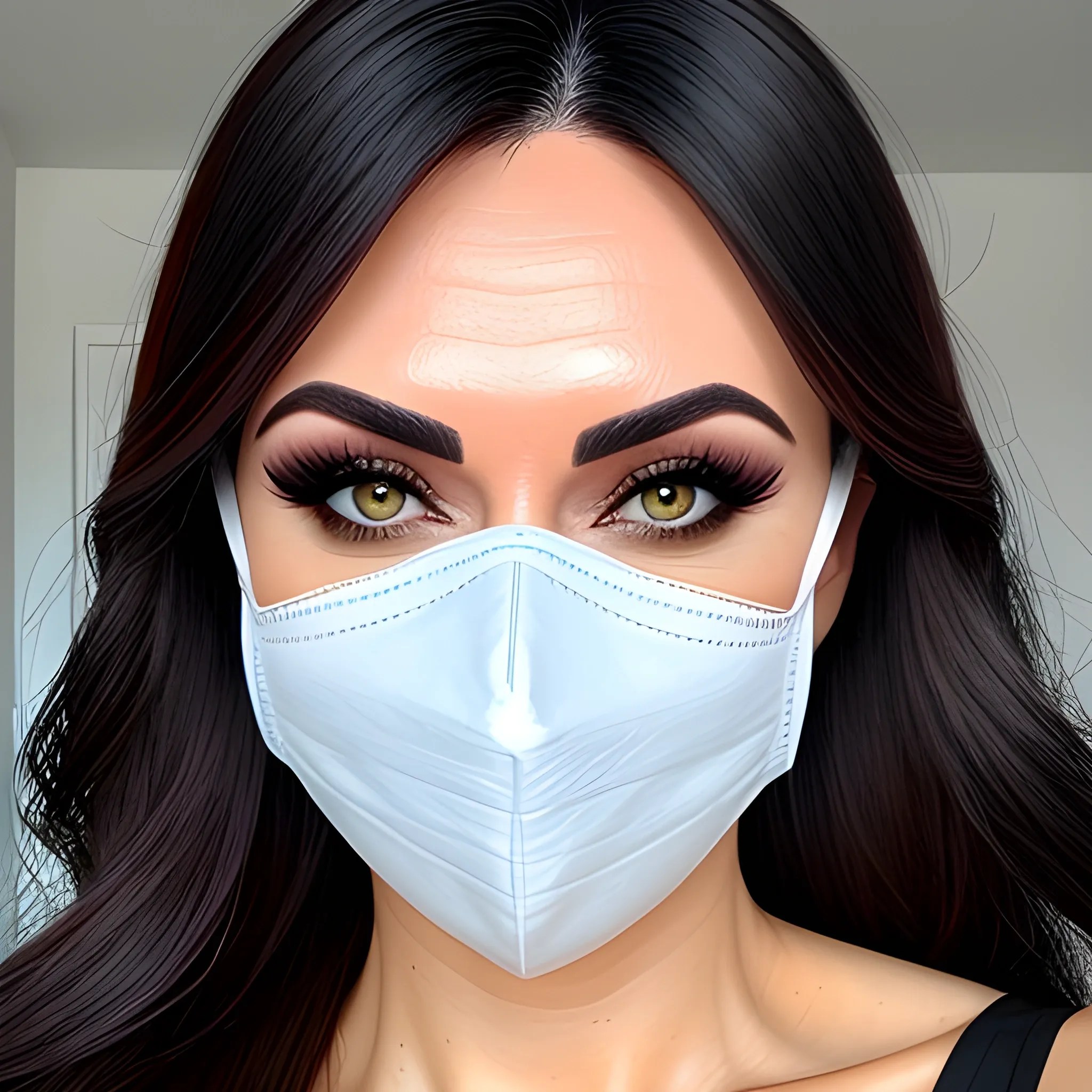 Beautiful girl wearing a mask Arthub.ai