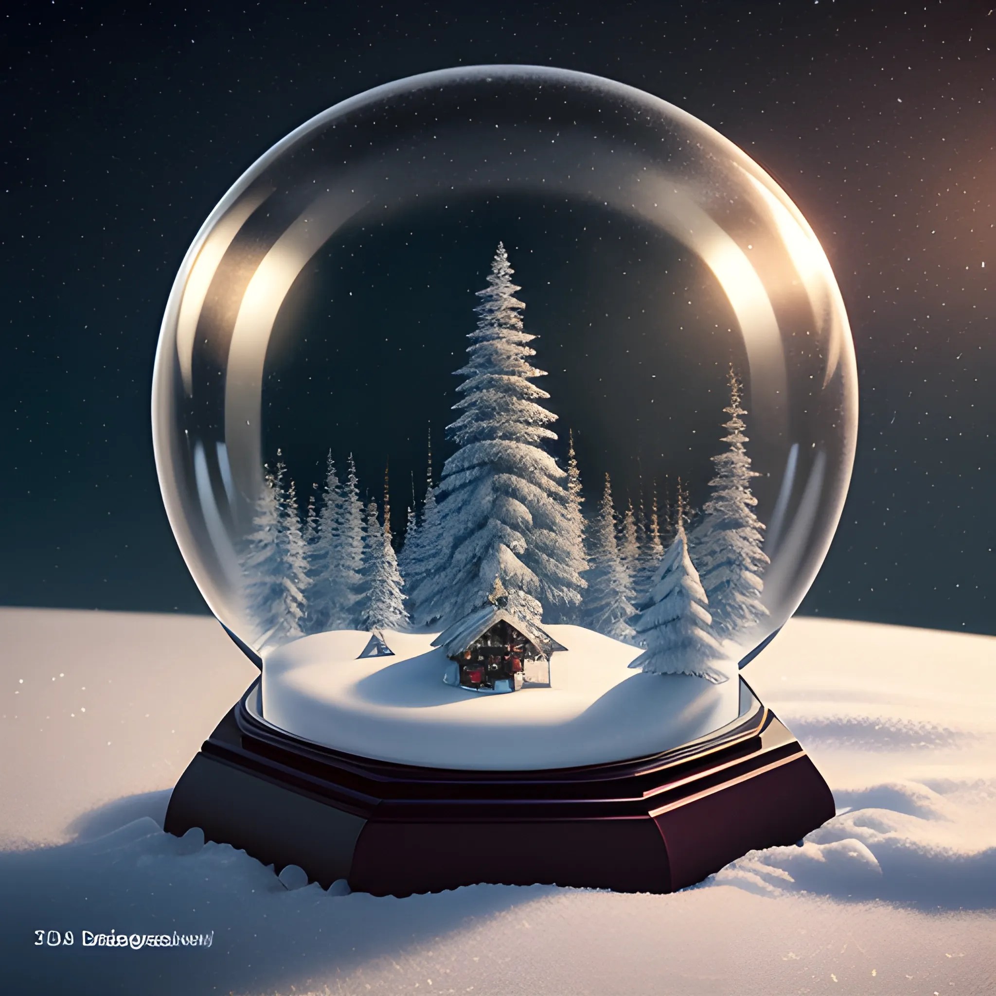 knollingcase, winter scenery of Lapland inside of snow globe, au... Arthub.ai