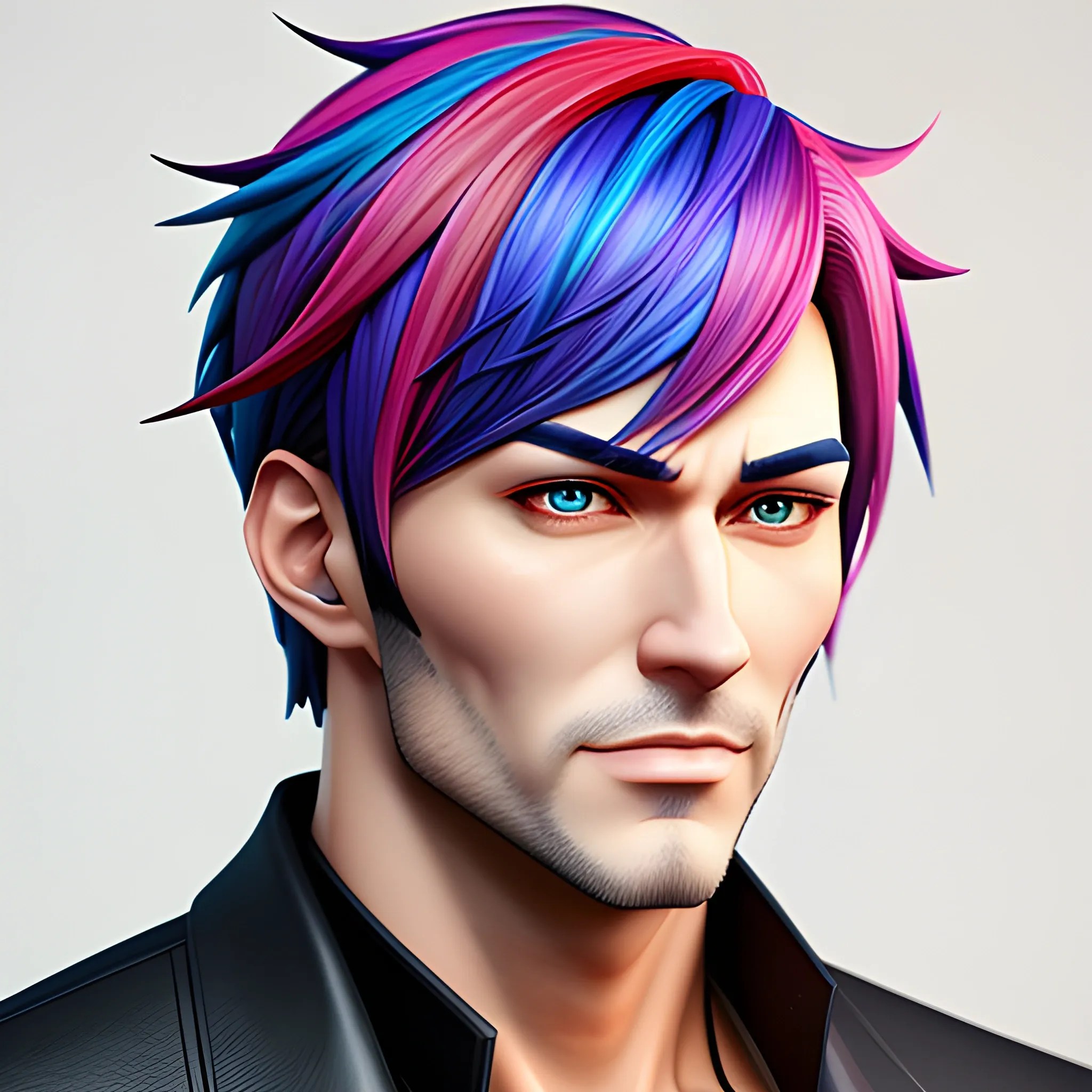 A young cheerful boy, colorful anime decoration, hyperrealistic