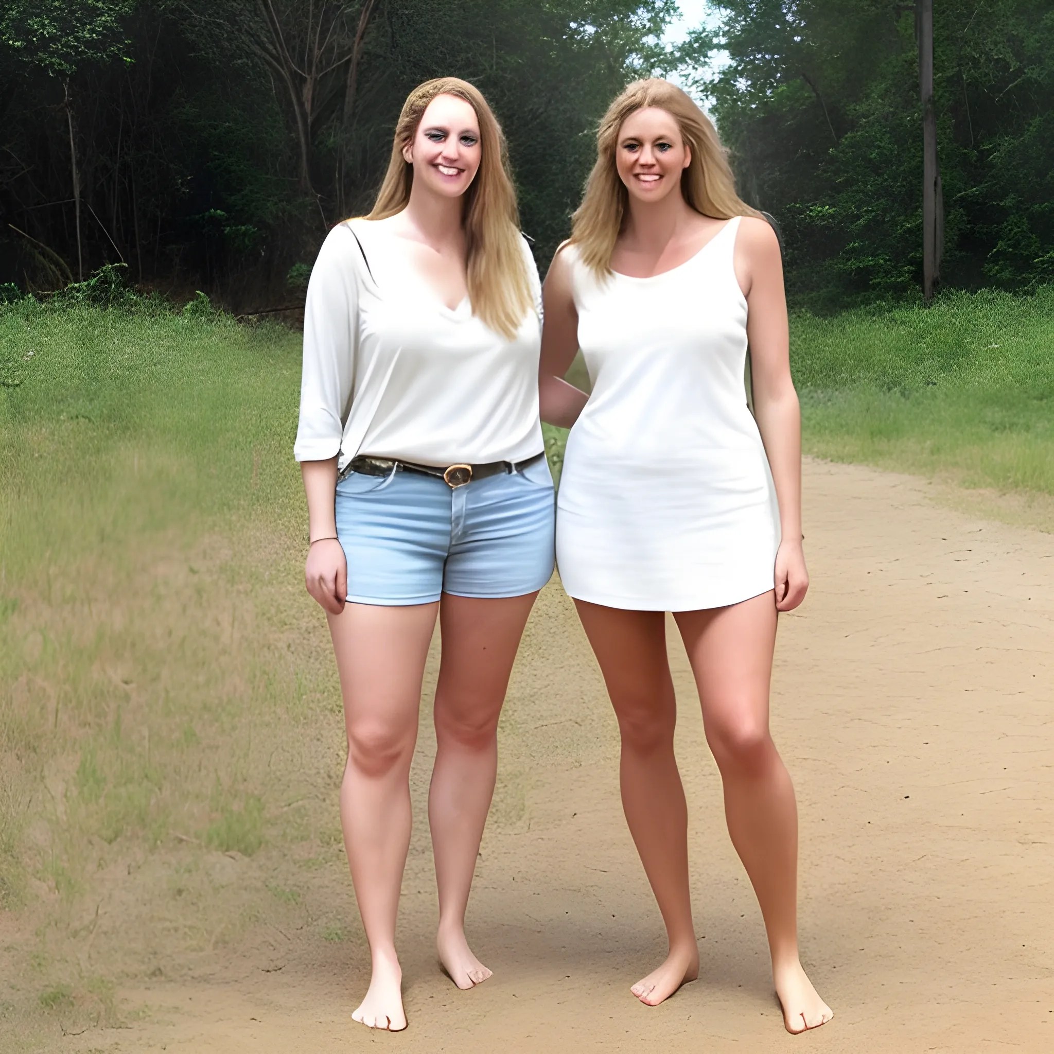 Tall, gorgeous, barefoot white woman, thick legs, standing feet