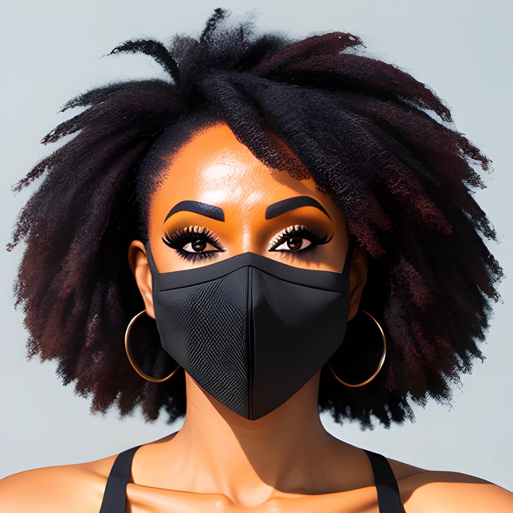 black girl with mask Arthub.ai