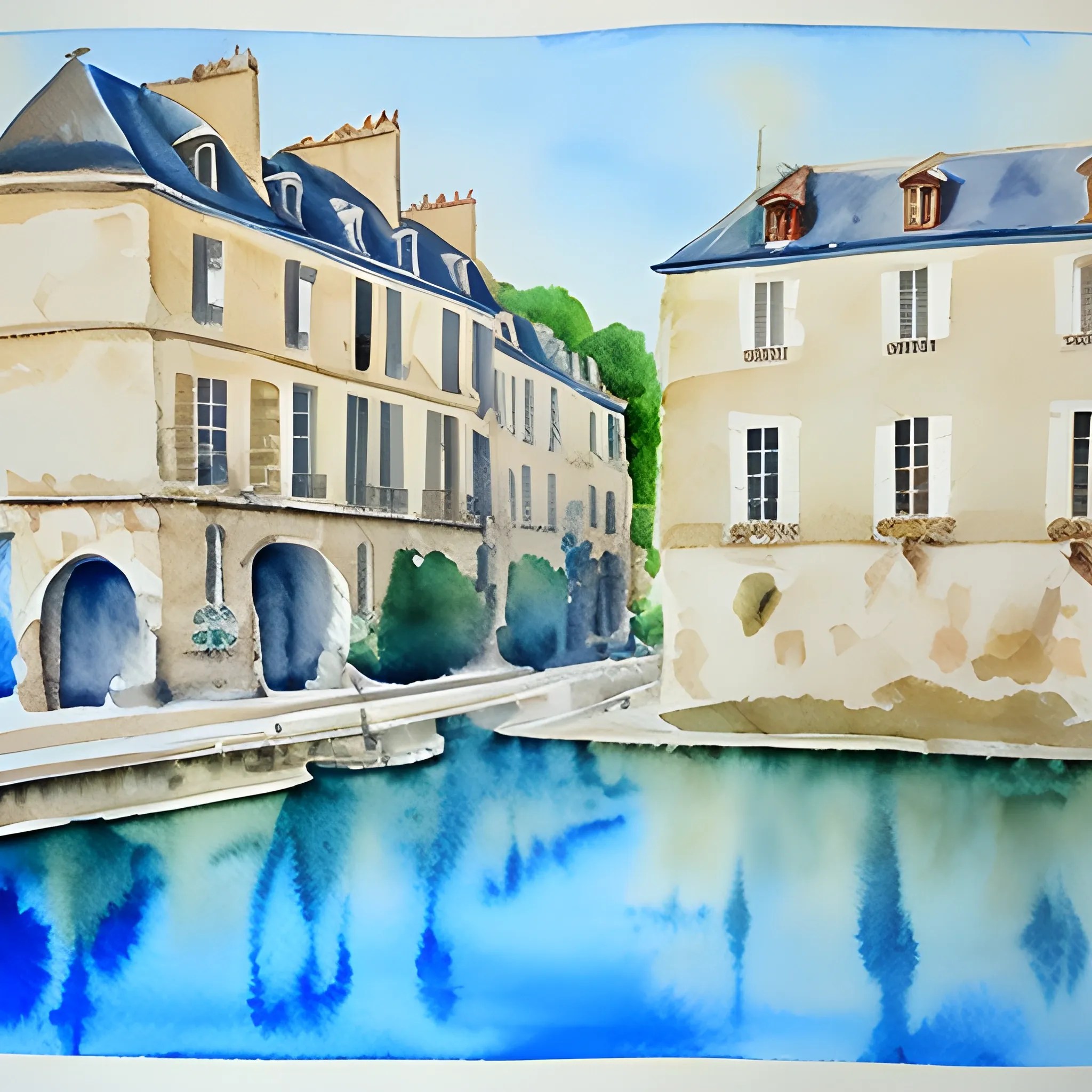 french film one scene, Water Color Arthub.ai