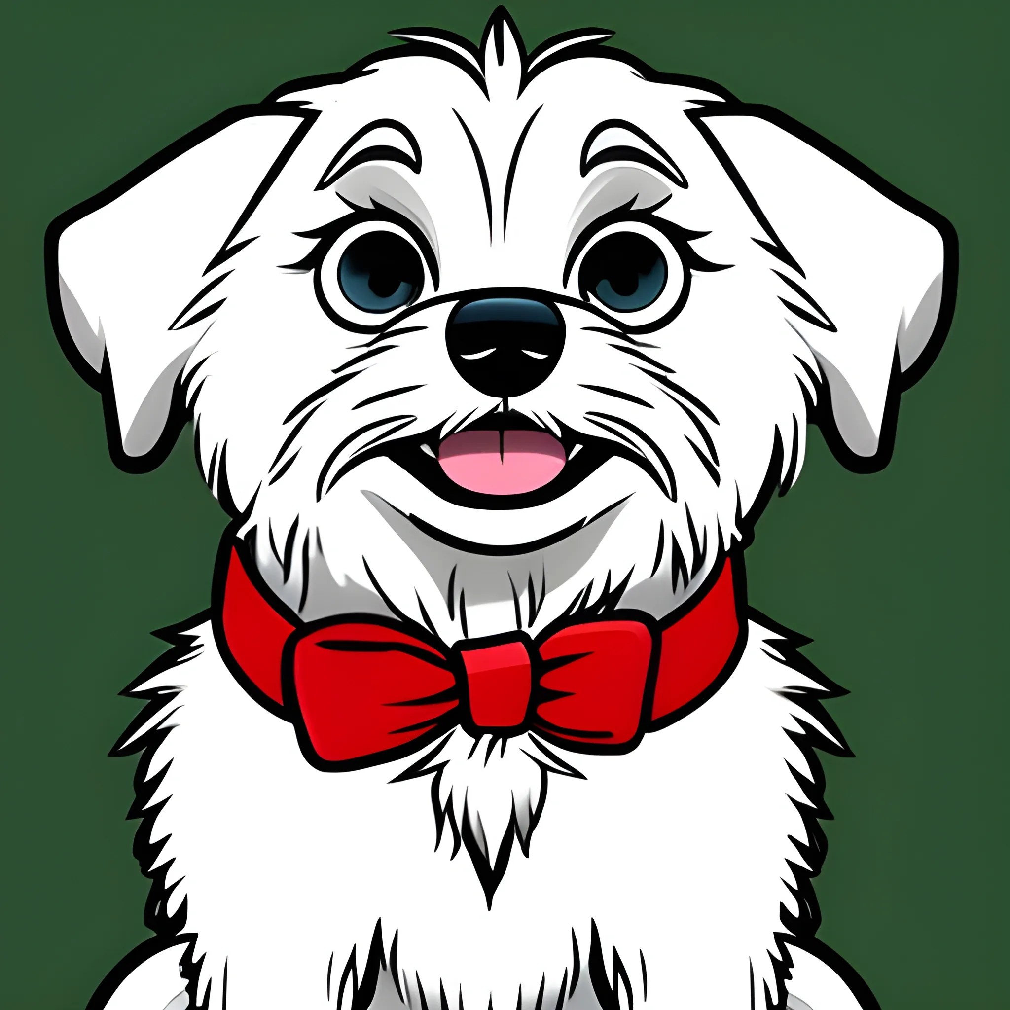 Small white dog with big eyes , Cartoon Arthub.ai