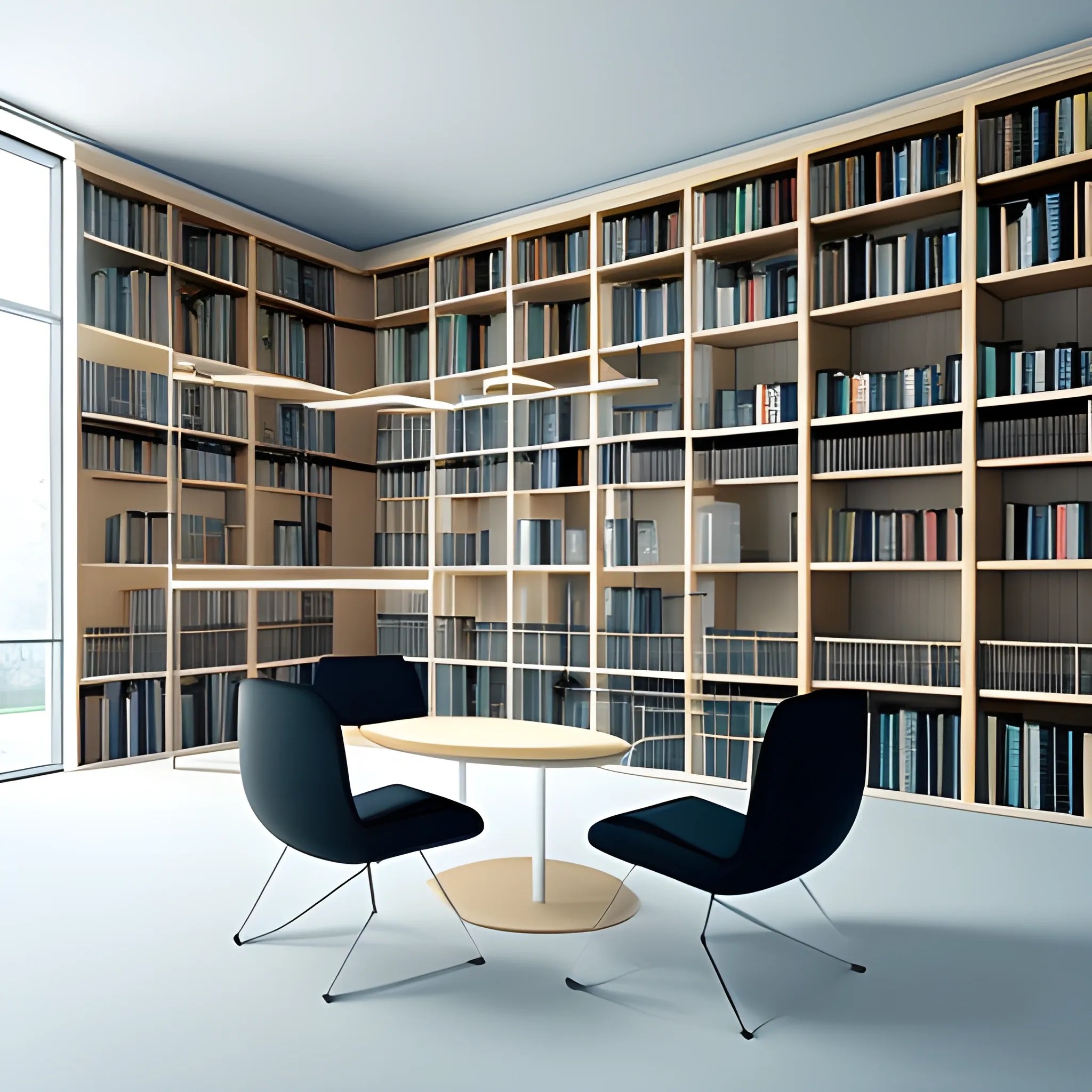 virtual library in the network with minimalist style Arthub.ai