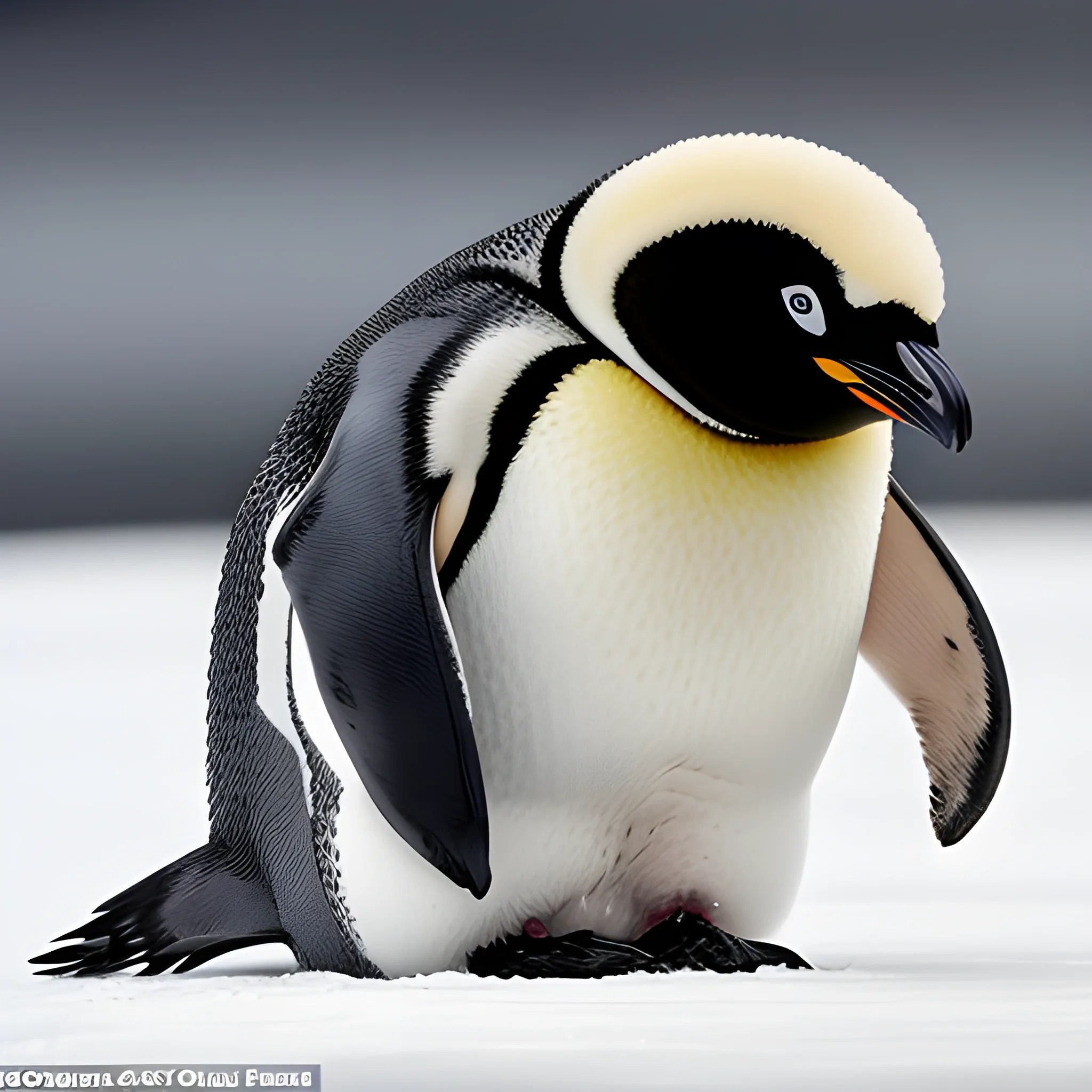 Photo, A newborn emperor penguin chick whose entire body is covered in