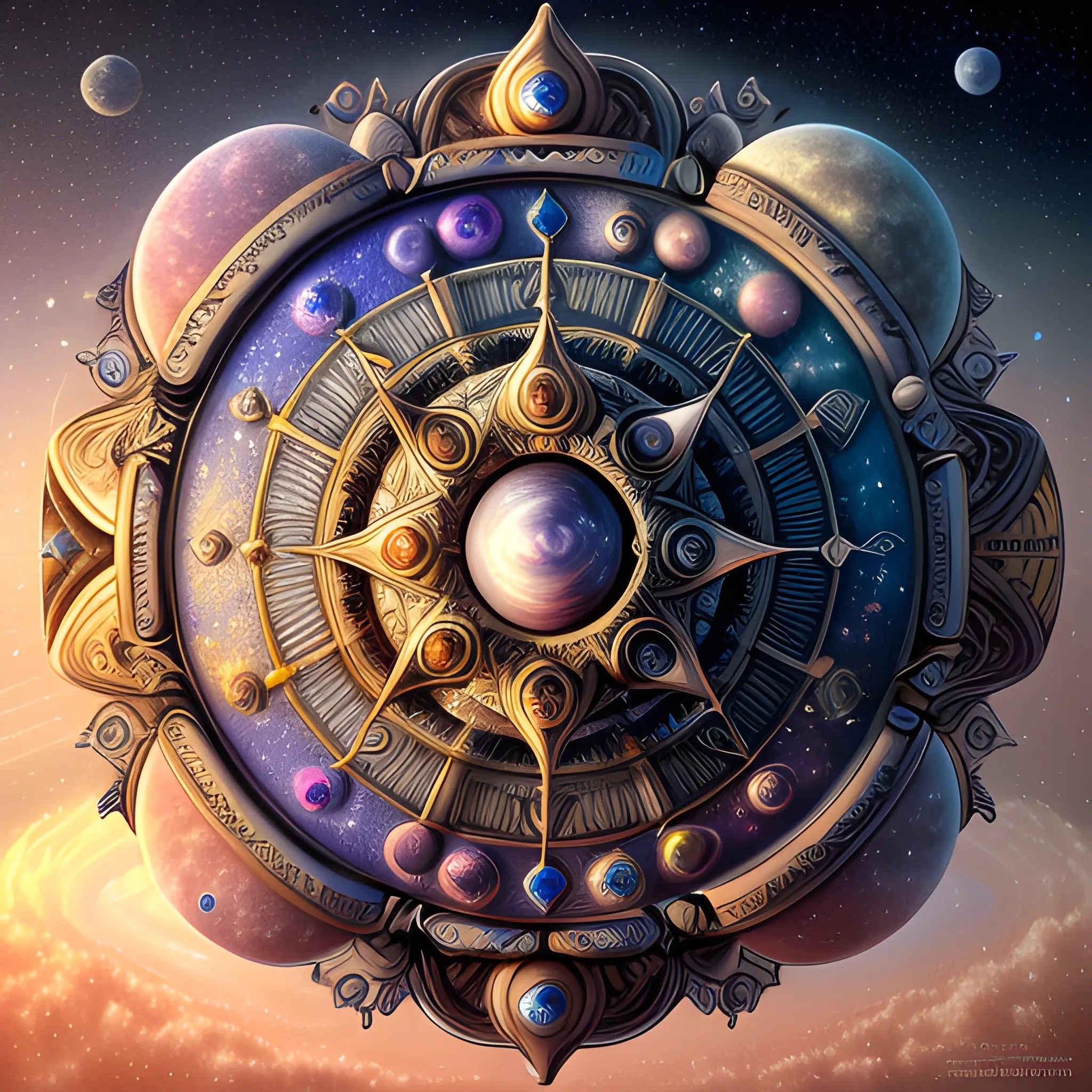 Ancient Astrologer Analyzing Celestial Configurations of