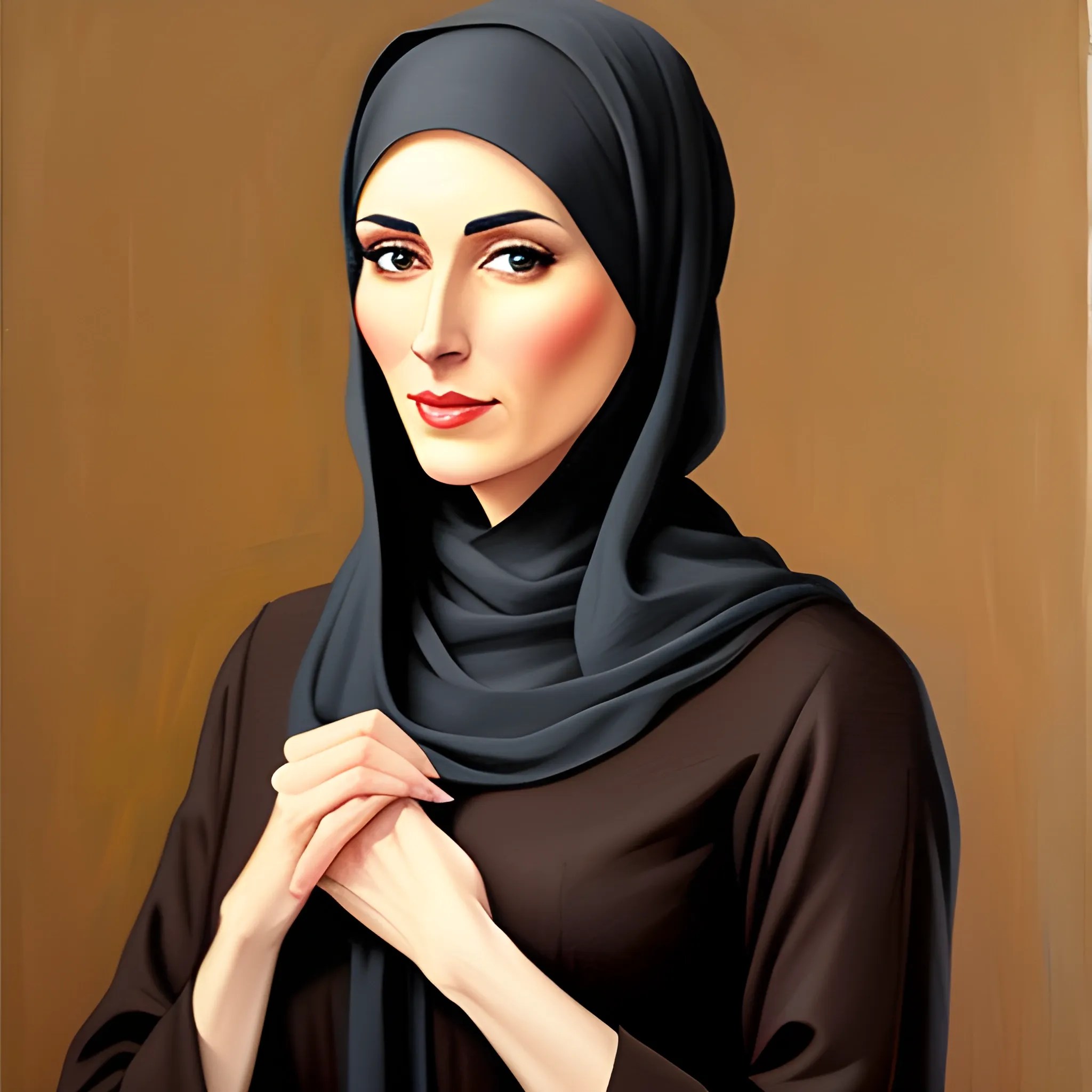 Beautiful girl wearing Modest clothes , Oil Painting Arthub.ai