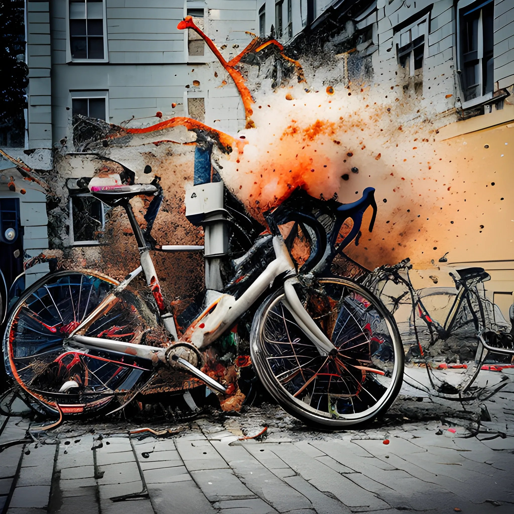 bicycle explosion, photography Arthub.ai