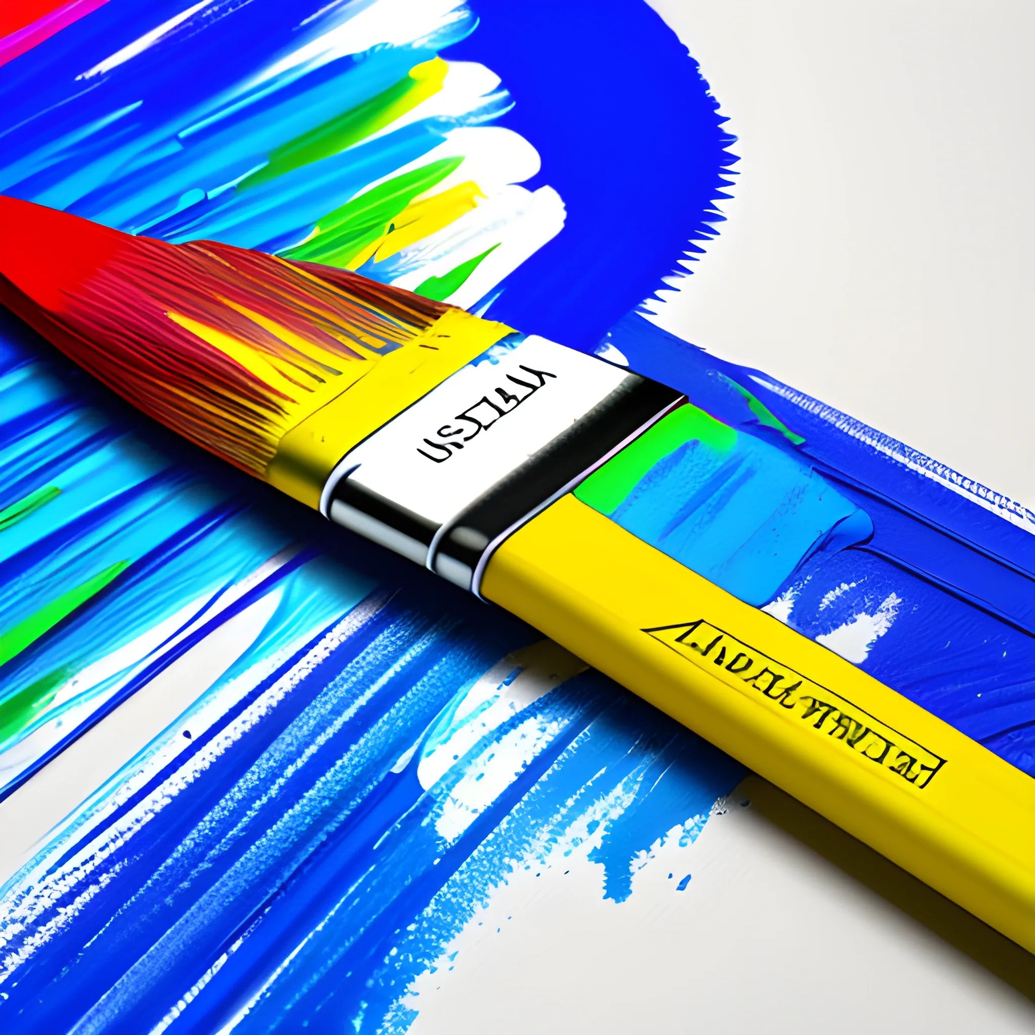 A paintbrush dipped in vibrant colors, painting a website layout