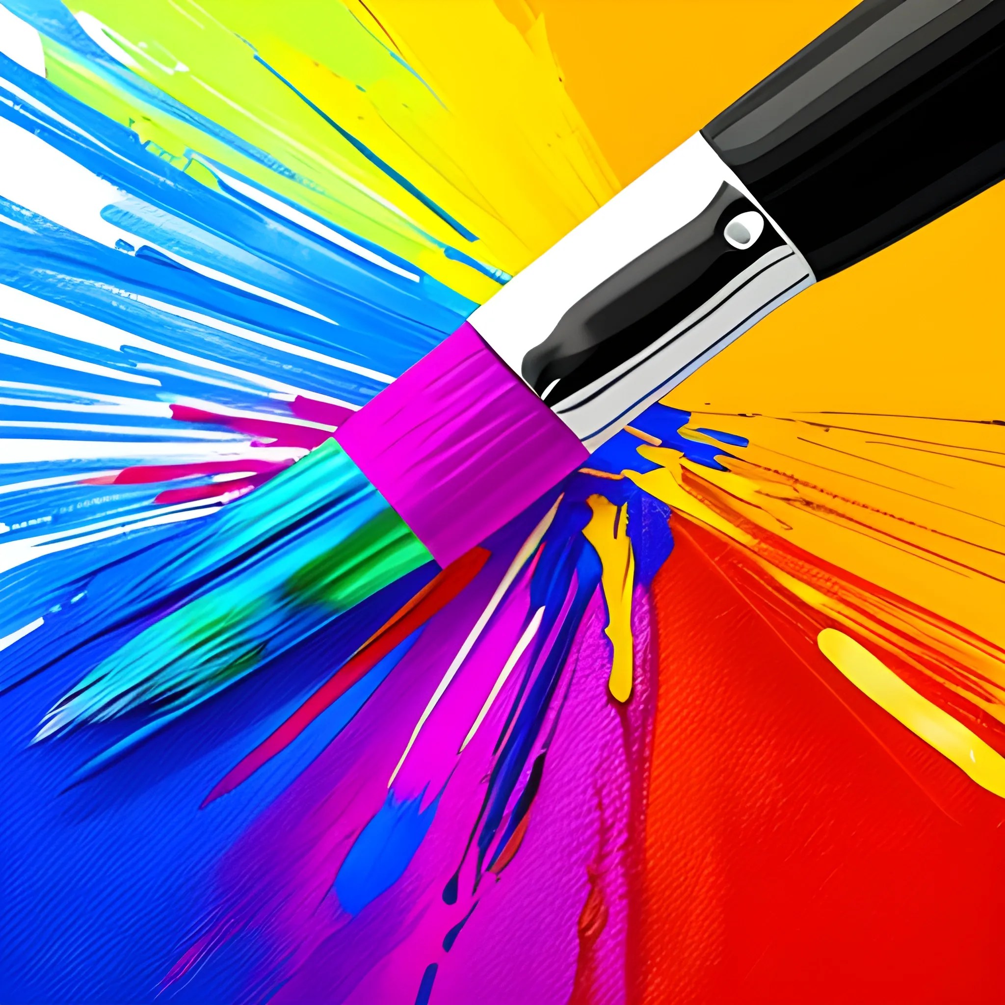 A paintbrush dipped in vibrant colors, painting a website layout