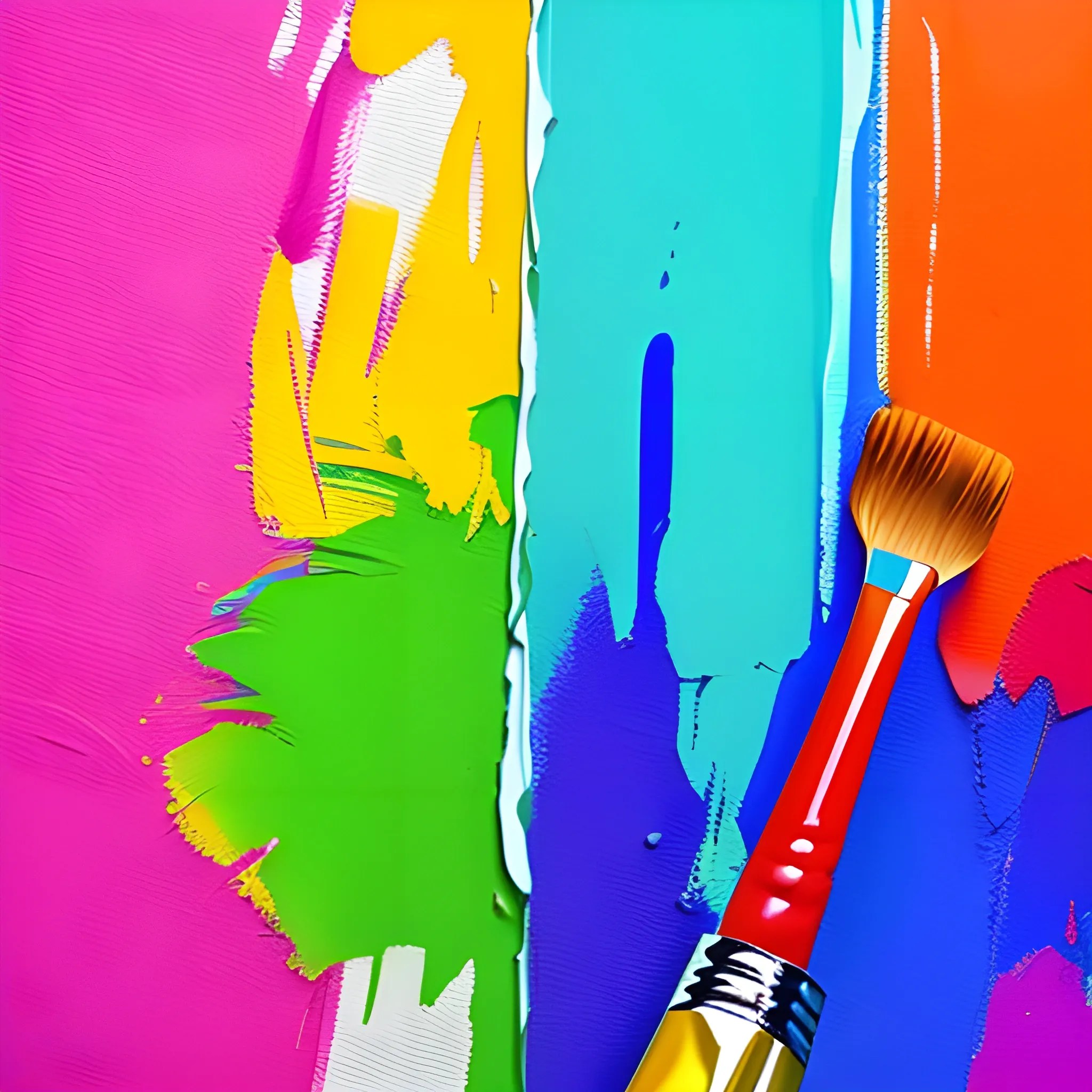 A paintbrush dipped in vibrant colors, painting a website layout