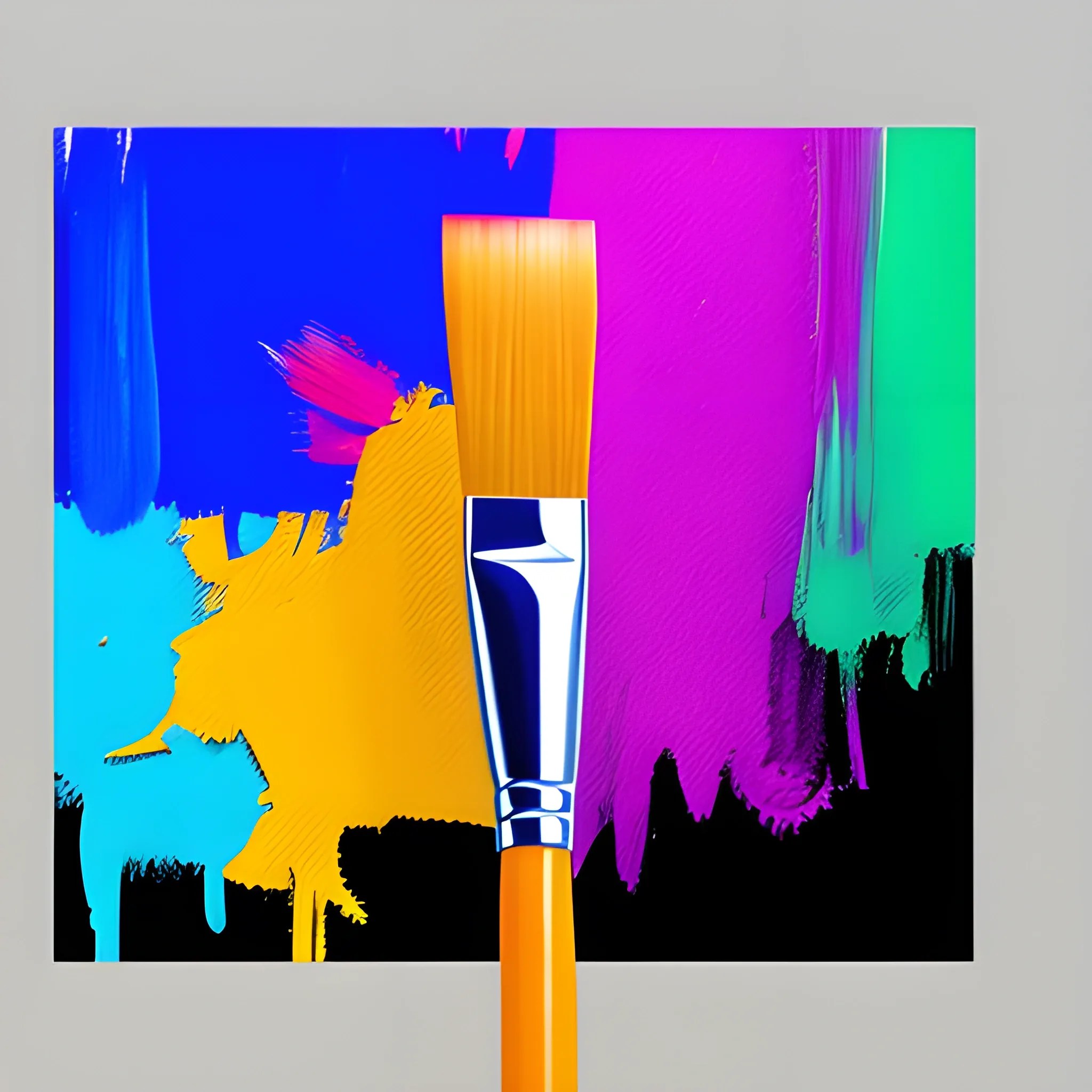 A paintbrush dipped in vibrant colors, painting a website layout