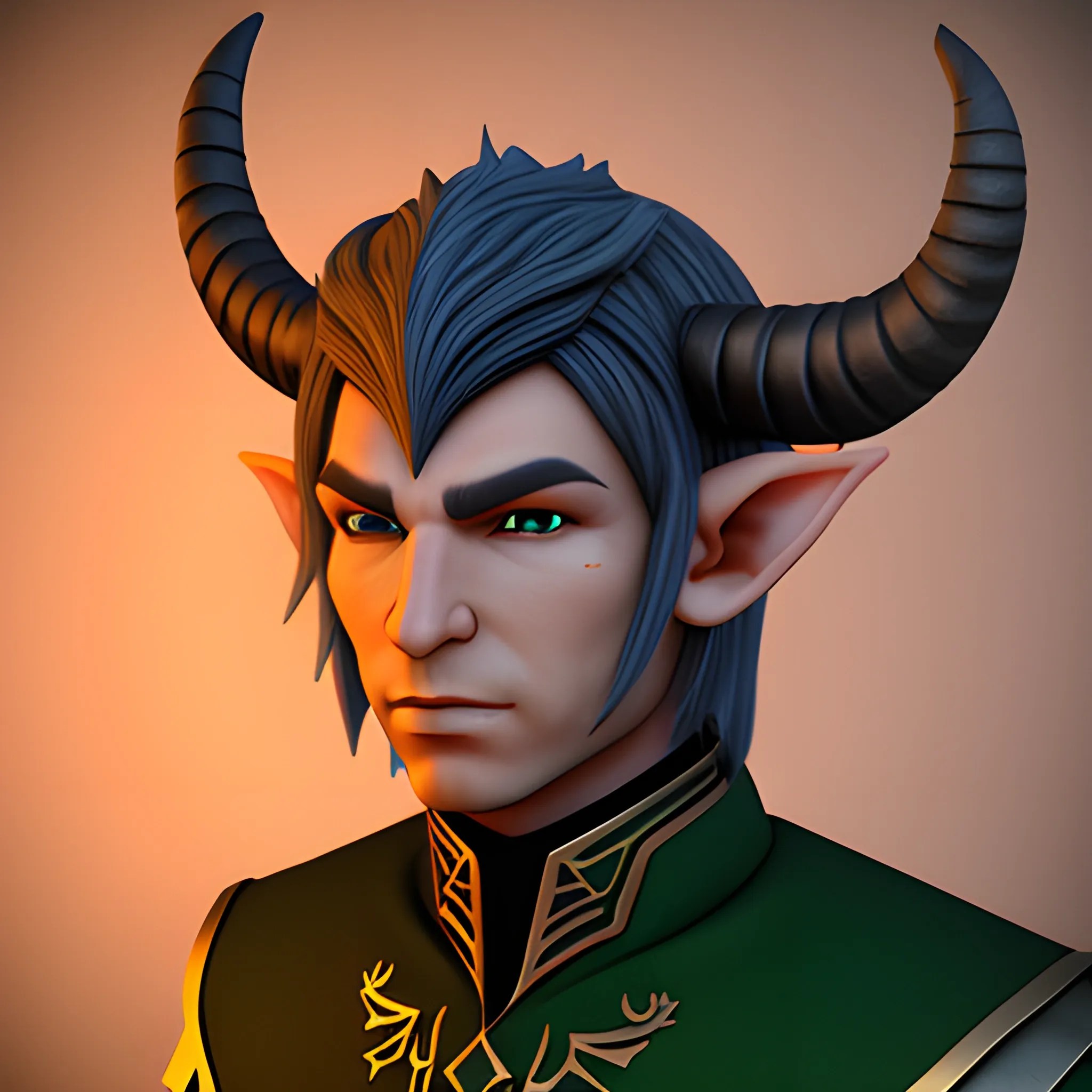 Male Elf with horns, 3D Arthub.ai