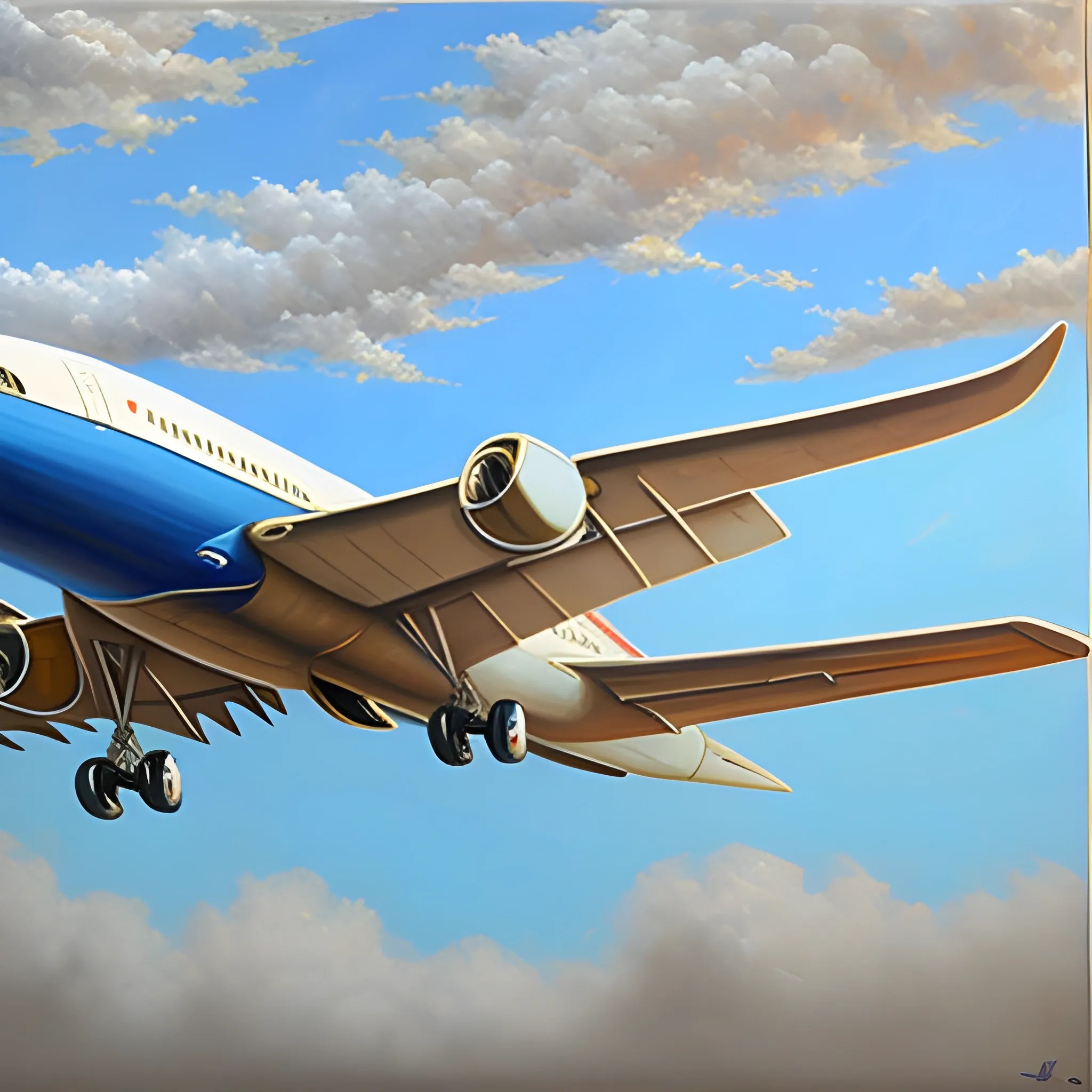 , Oil Painting airliner Arthub.ai