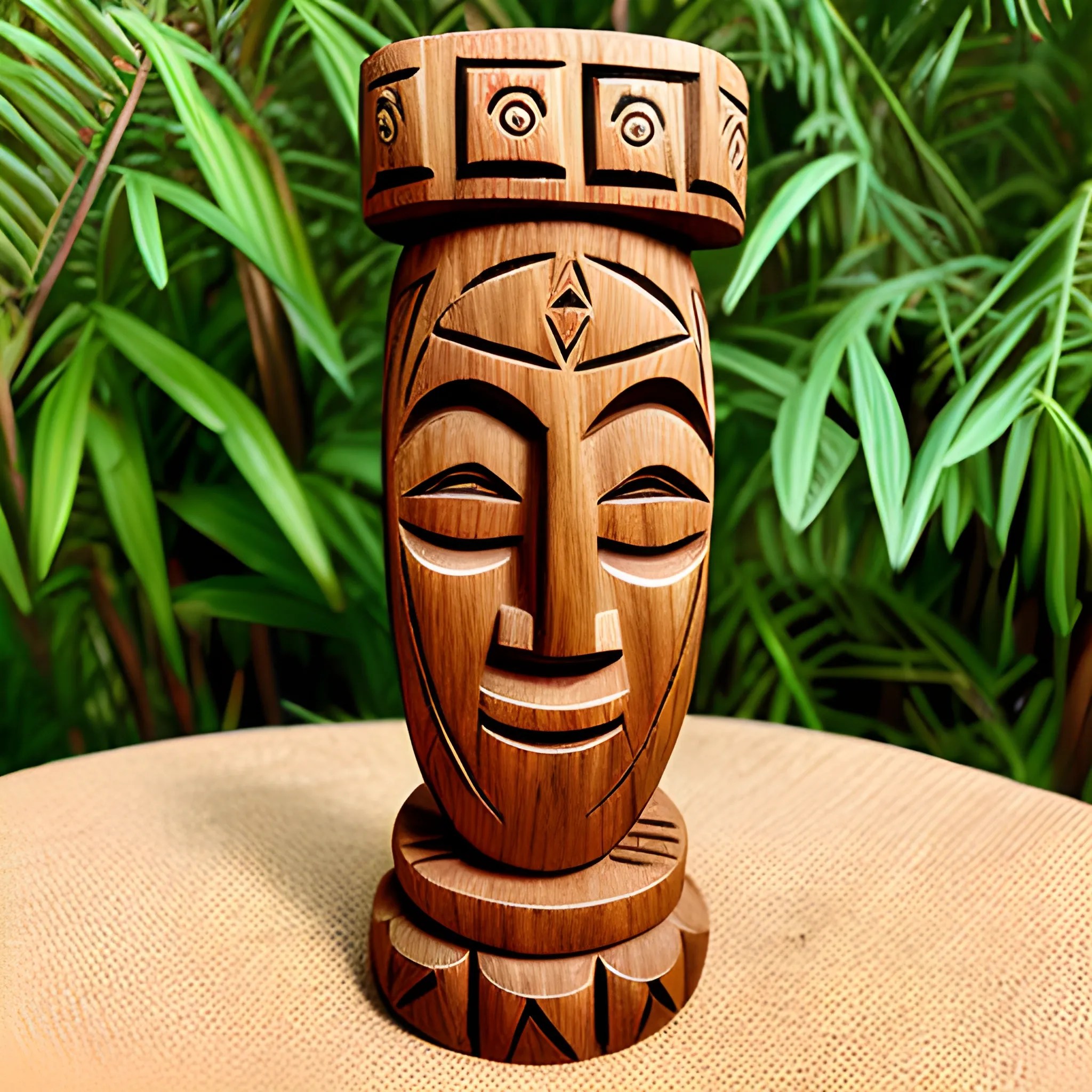African carved wooden totem divination board Arthub.ai