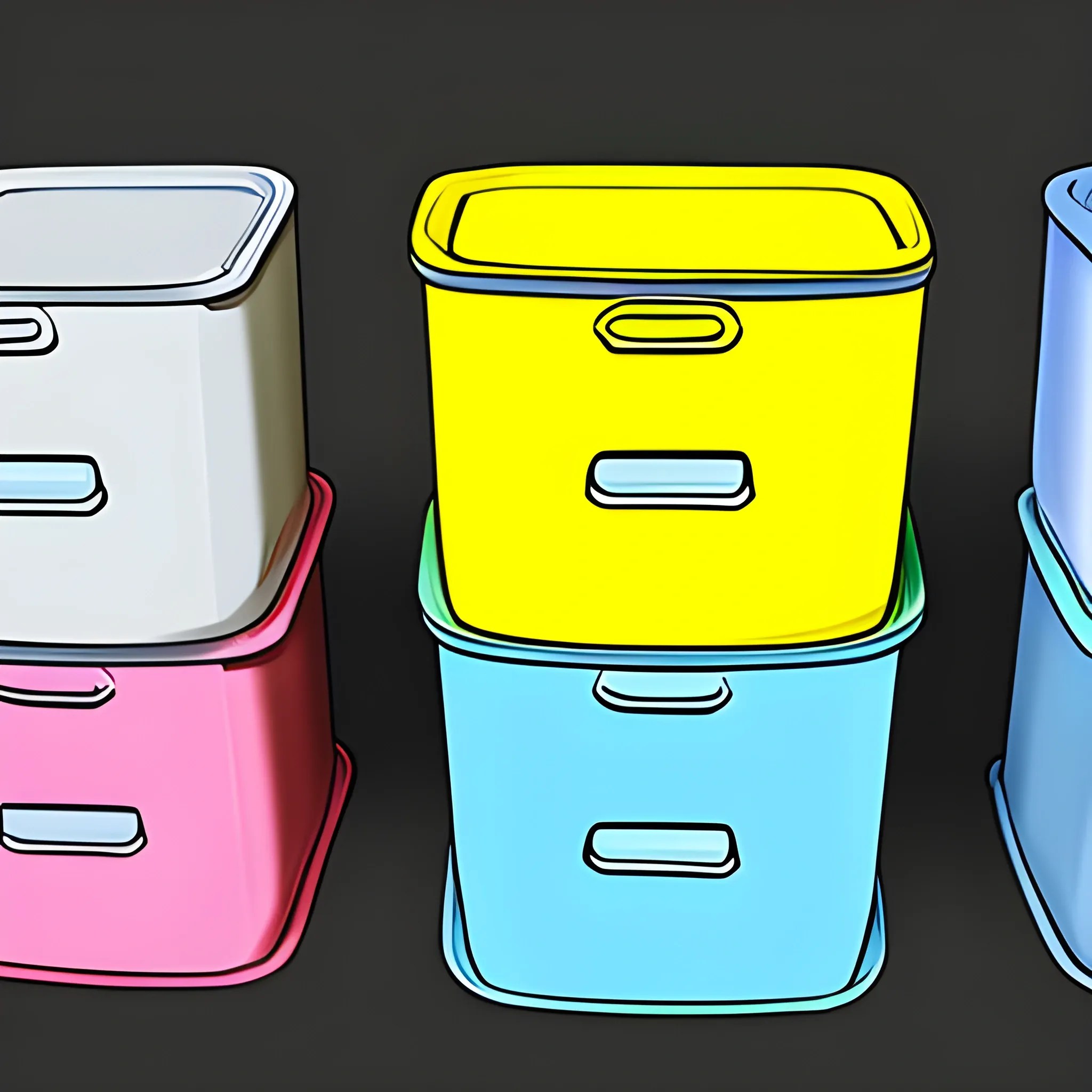 , Cartoon draw five kinds of apple bins in good quality. Arthub.ai