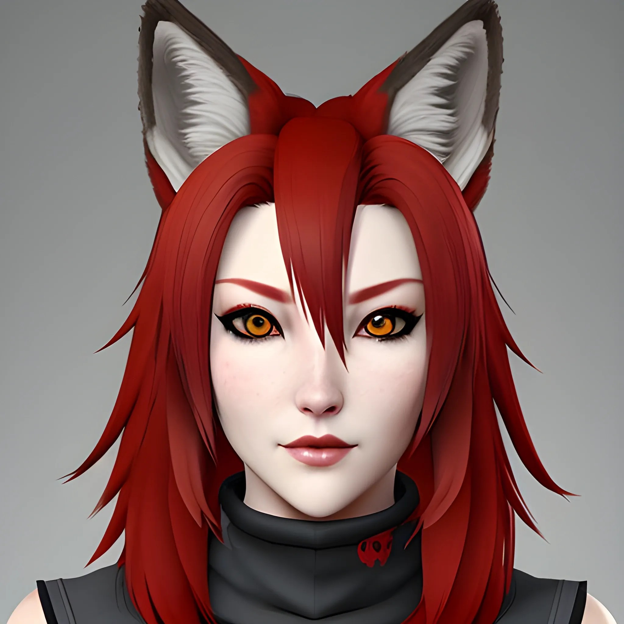 furry, grey fox, red hair, gaming Arthub.ai