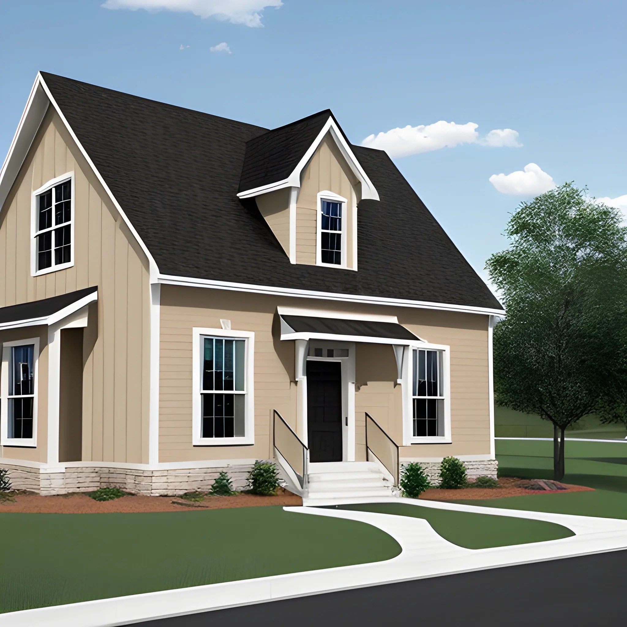 New construction church building tan color two story Arthub.ai