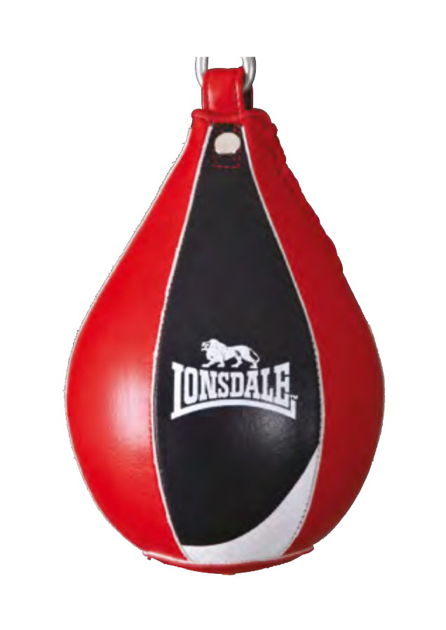Lonsdale Super Pro Leather Speed Bag, Black/Red Regular at Best Price