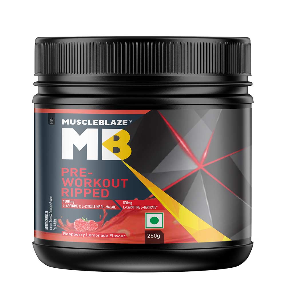 MuscleBlaze Pre Workout Ripped 2018 New Launch 0.55 lb/ 250 g (Free Shaker) Online
