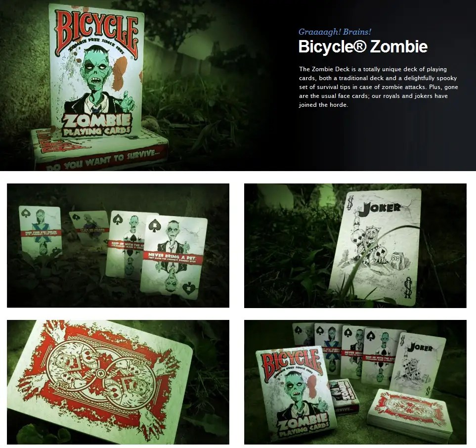 Brand New BICYCLE Zombies Poker Playing Cards Deck { + Zombie Survival