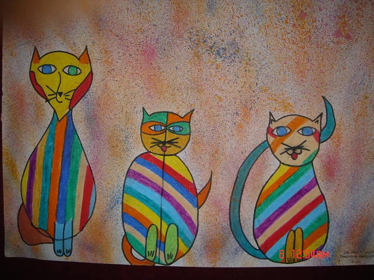 7.sınıflaranne kedi ve yavruları(SOYUT RESİM)