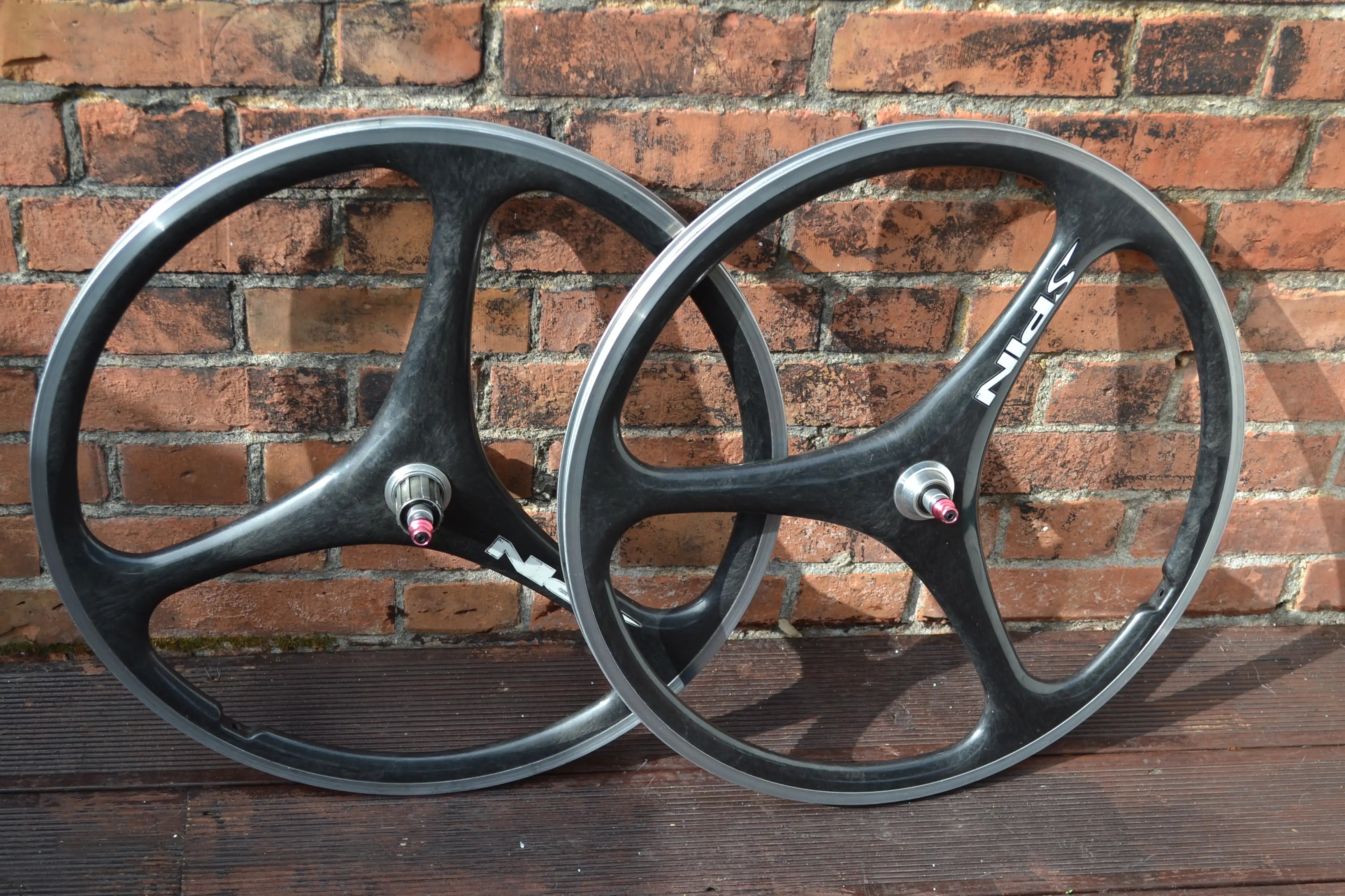 Spin 26" retro trispoke mountain bike wheels wheel set thermoplastic