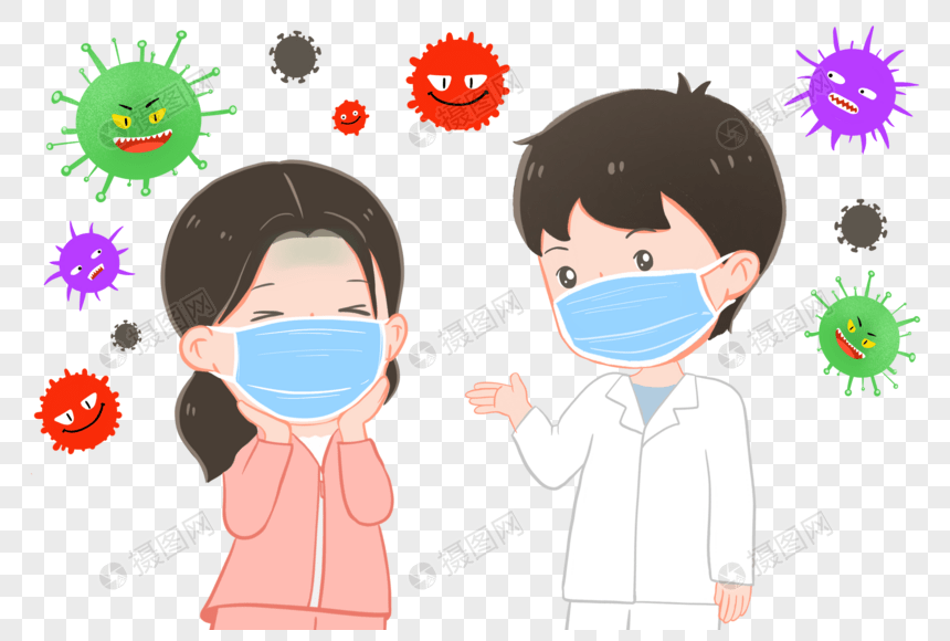 戴口罩预防冠状病毒元素素材下载正版素材401673929摄图网