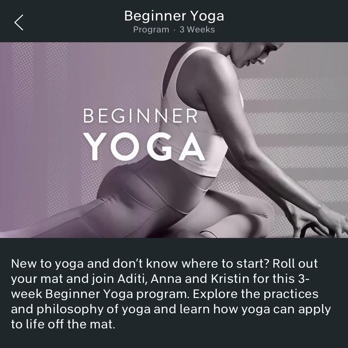 Peloton "Beginner Yoga" Program Class List, Schedule, Overview, Badges & Description Peloton