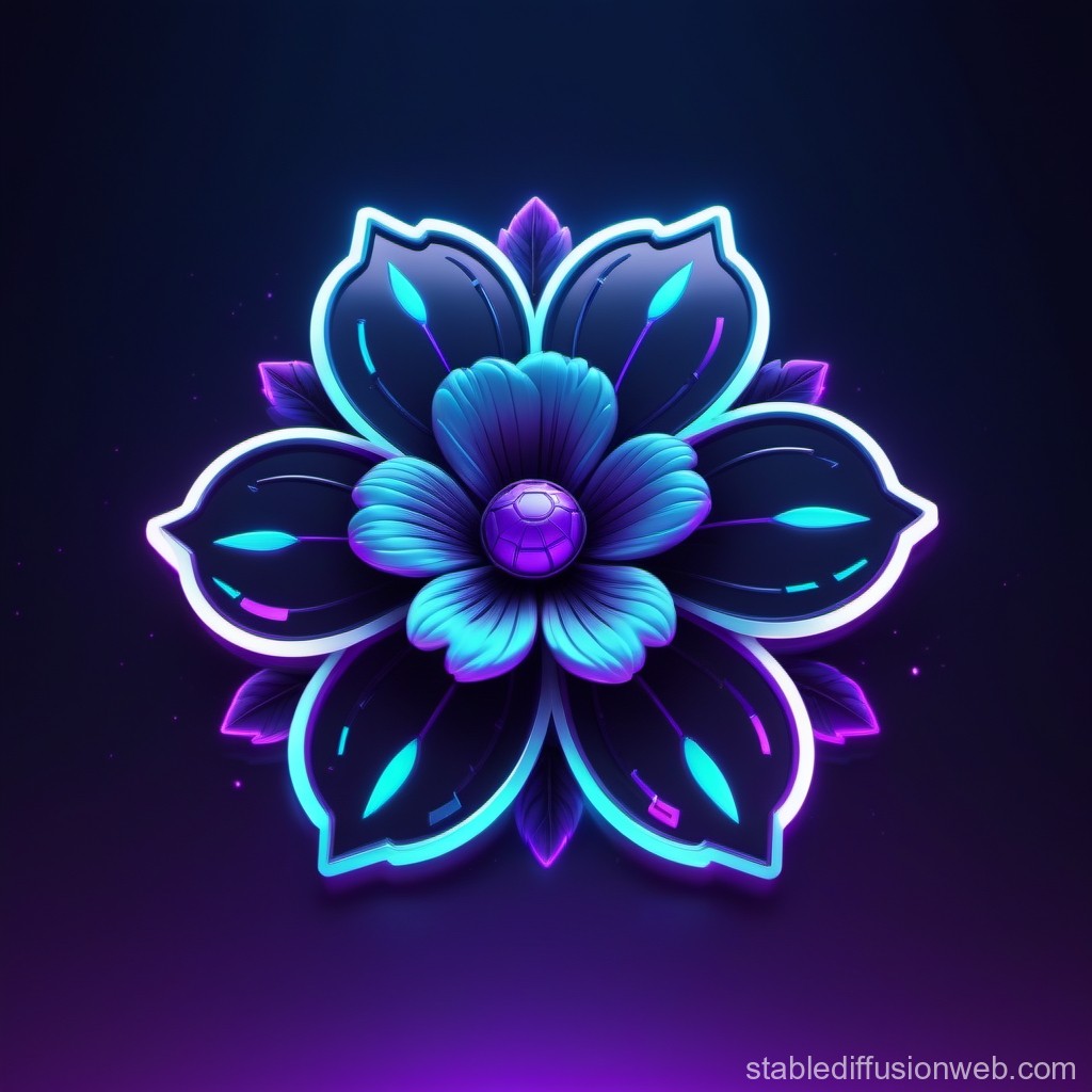 Blue Discord Flower Logo Stable Diffusion Online