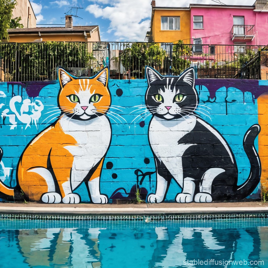 Cats at the End of a Pool Stable Diffusion Online