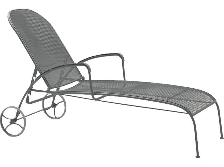 Woodard Valencia Wrought Iron Adjustable Outdoor Patio Chaise Lounge