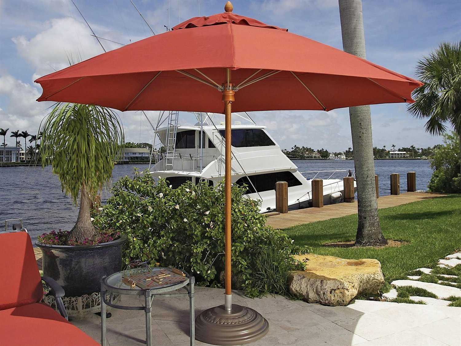 Fiberbuilt Augusta FiberTeak 9' Octagon Wood Umbrella 9APU