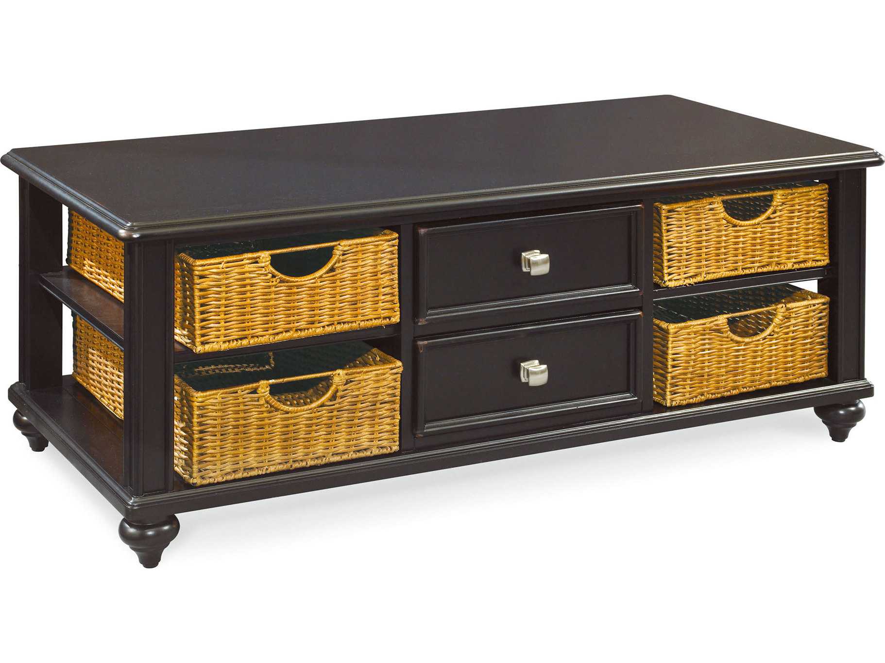 American Drew Camden Dark Black 48 x 24 Coffee Table with Storage